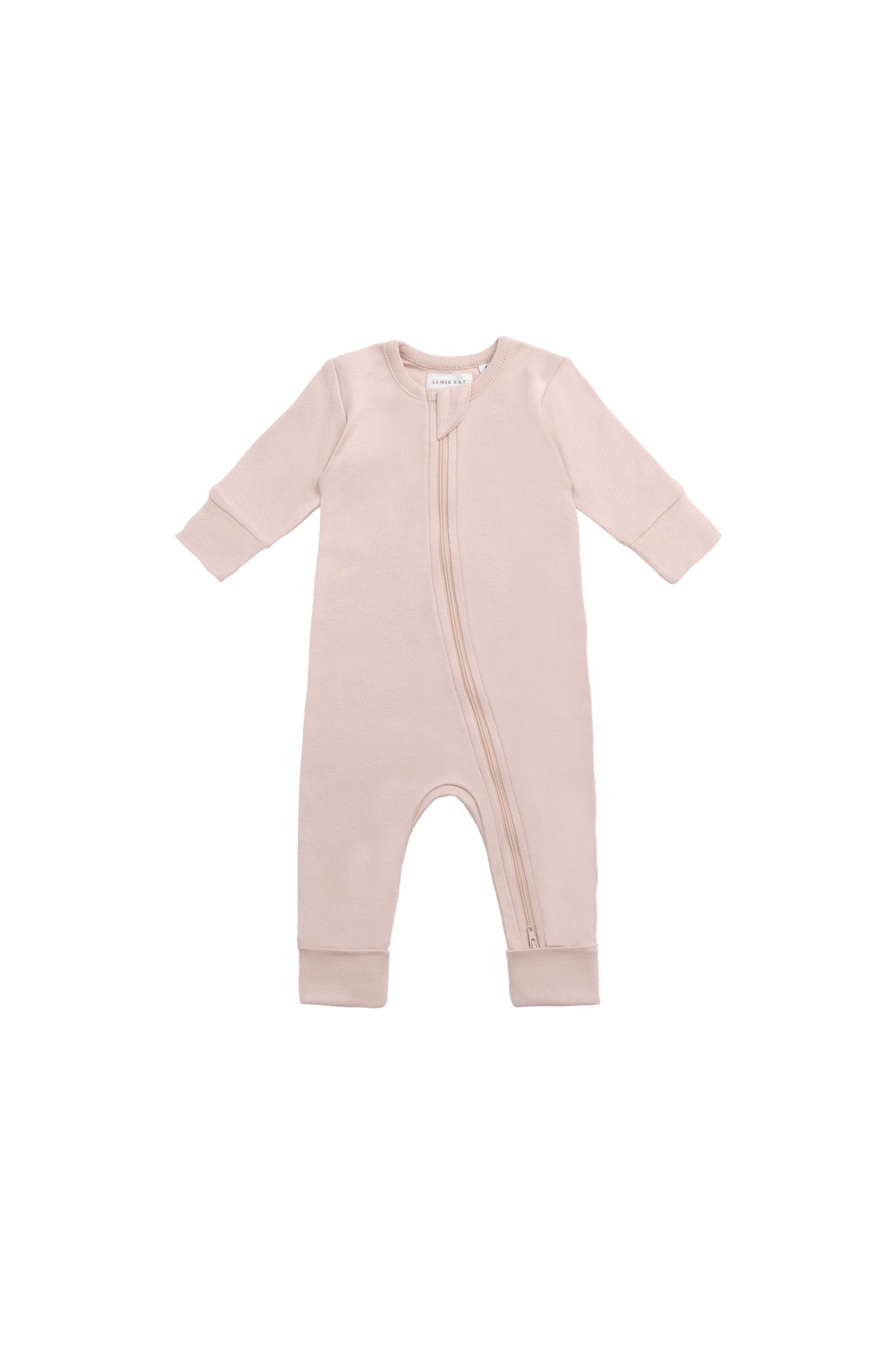 Organic Cotton Gracelyn Zip Onepiece - Shell Pink