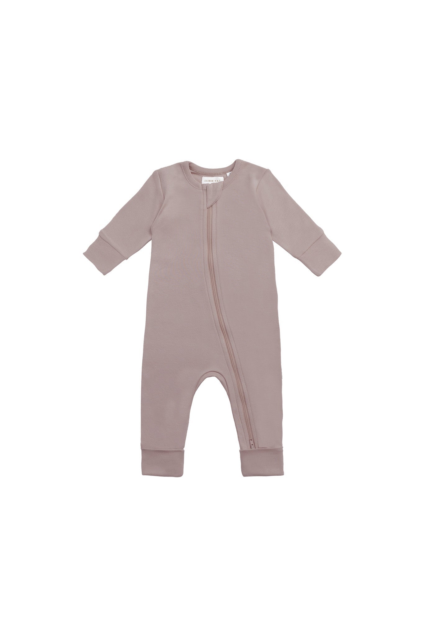 Organic Cotton Gracelyn Zip Onepiece - Softest Mauve