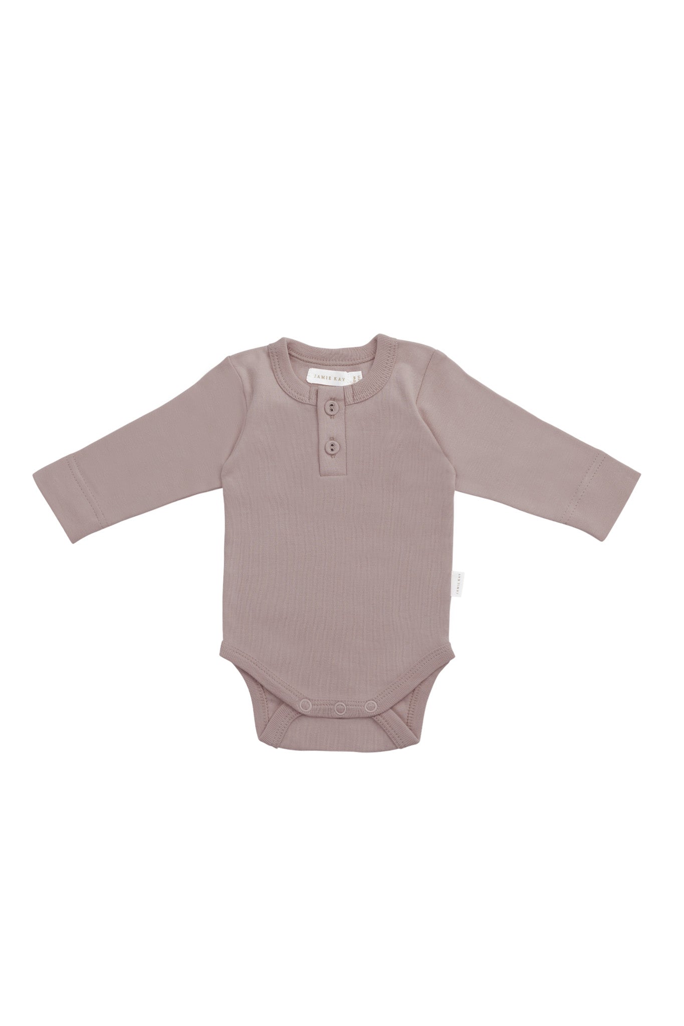 Organic Cotton Long Sleeve Bodysuit - Softest Mauve