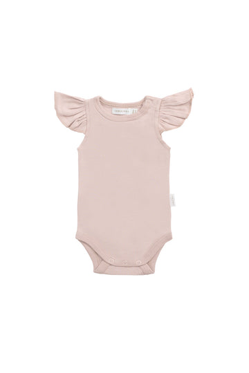 Organic Cotton Fleur Bodysuit - Shell Pink