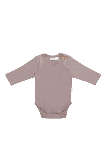 Organic Cotton Marlo Long Sleeve Bodysuit - Softest Mauve