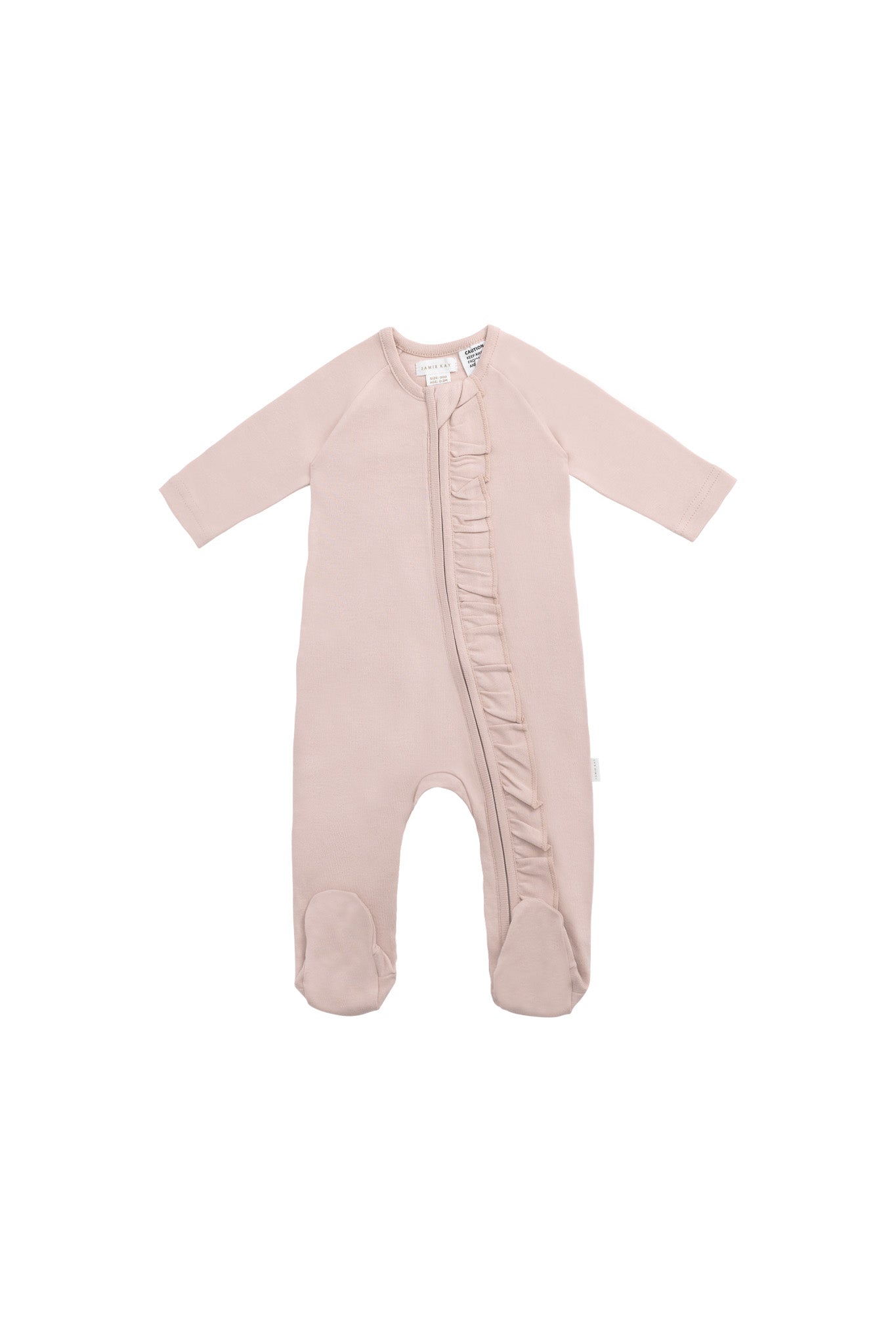 Organic Cotton Melanie Zip Onepiece - Shell Pink
