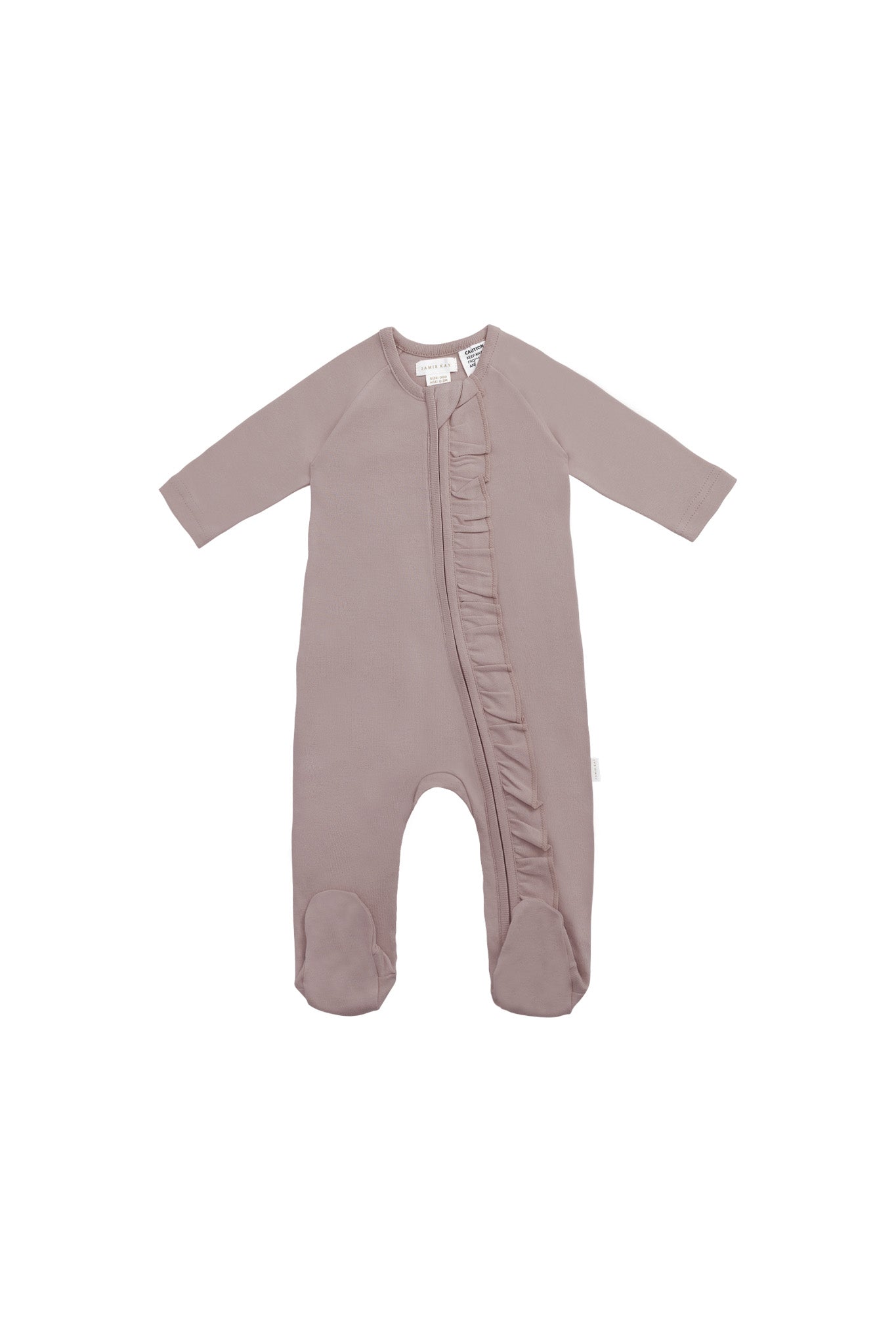Organic Cotton Melanie Zip Onepiece - Softest Mauve