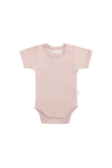 Organic Cotton Olsen Tee Bodysuit - Shell Pink