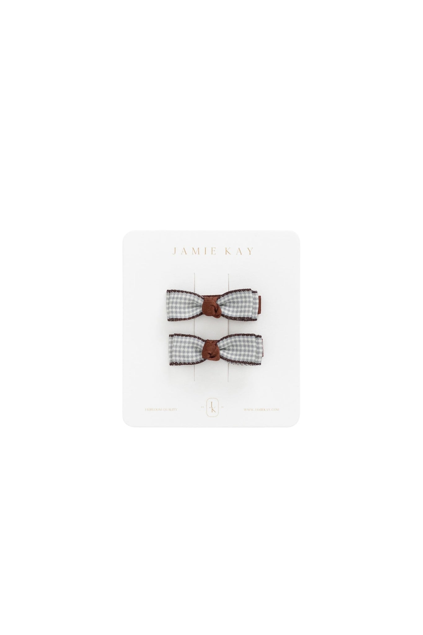 Celine Hair Clip Set - Silver Blue Gingham