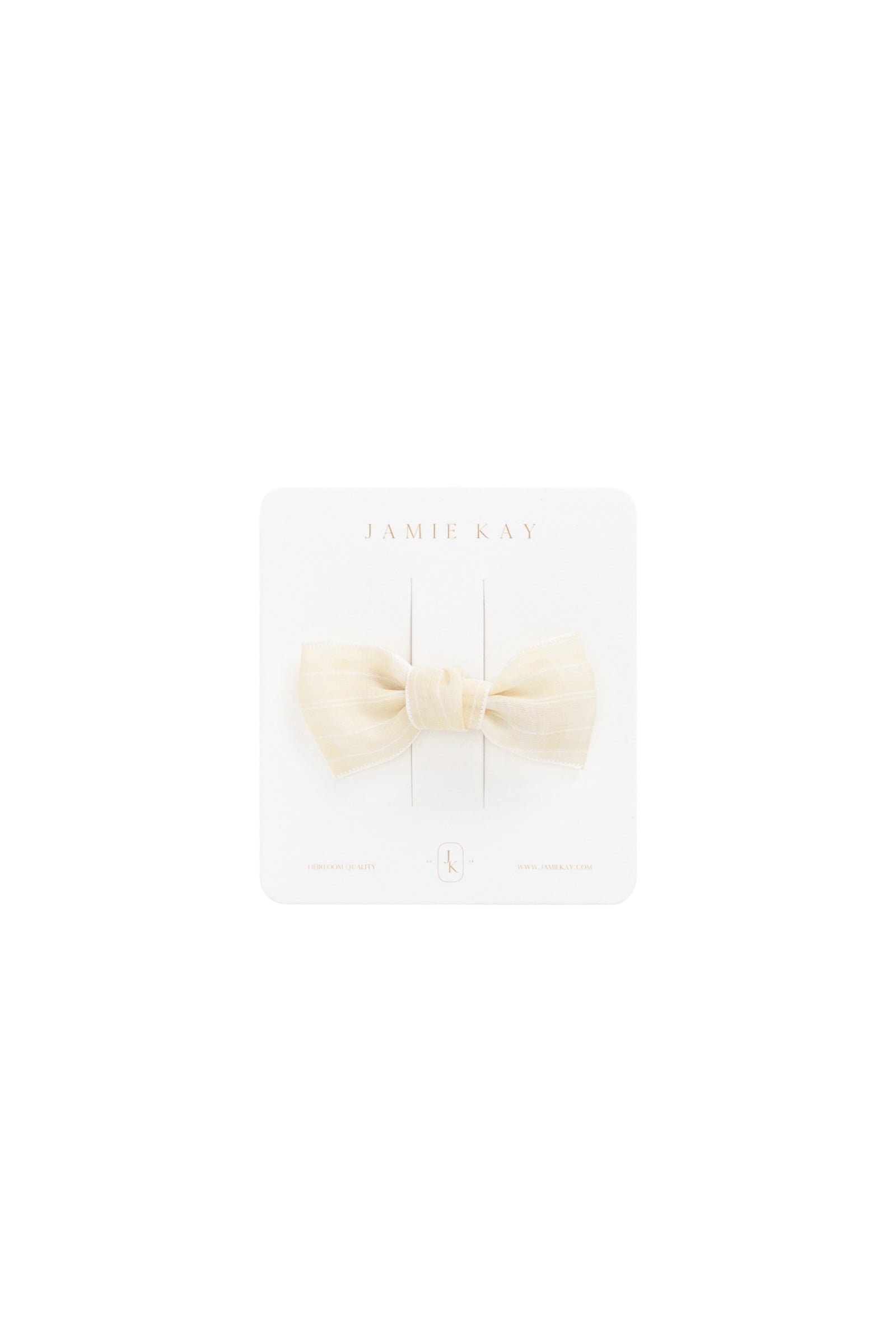 Chloe Gingham Bow - Winter White