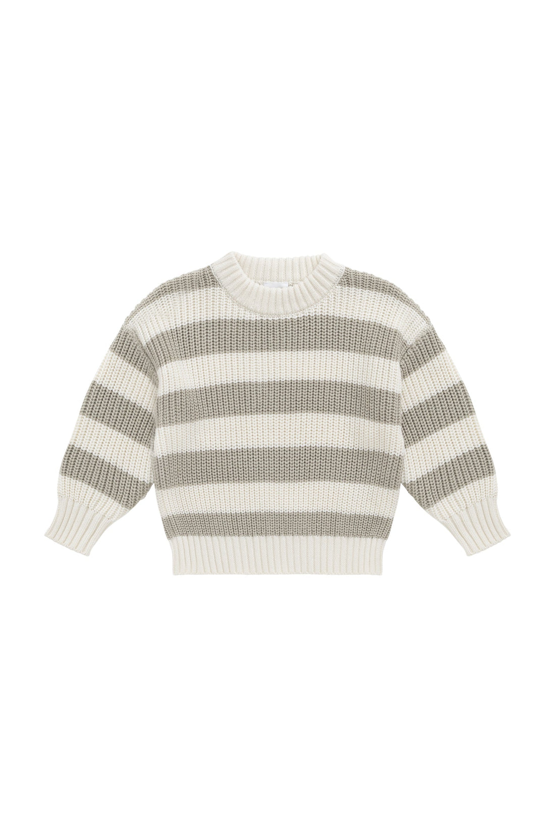 Johan Knit Jumper - Wide Knit Stripe Cloud/Raindance