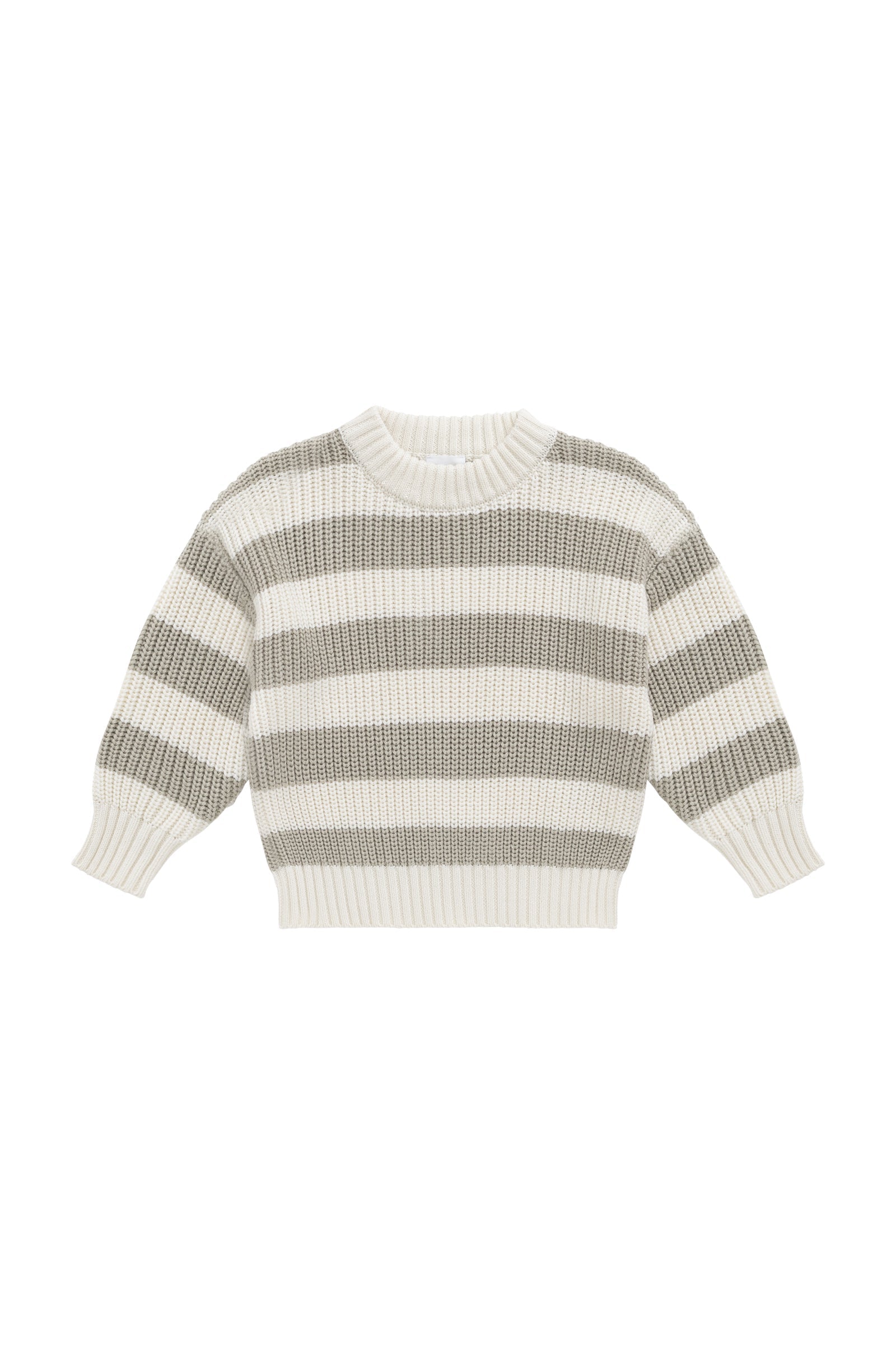 Johan Knit Jumper - Wide Knit Stripe Cloud/Raindance