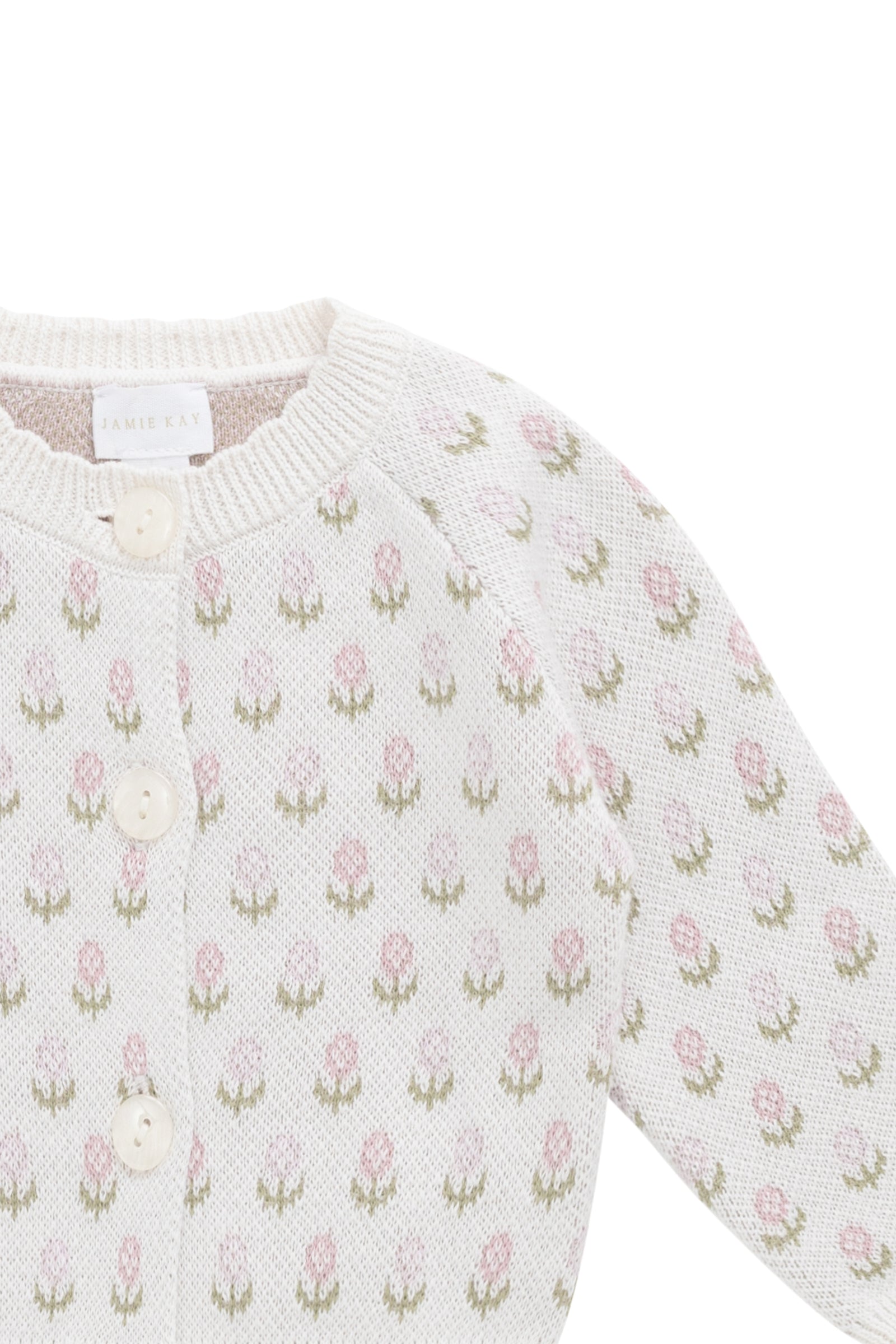 Olivia Cardigan - Olivia Jacquard Slightly Pink