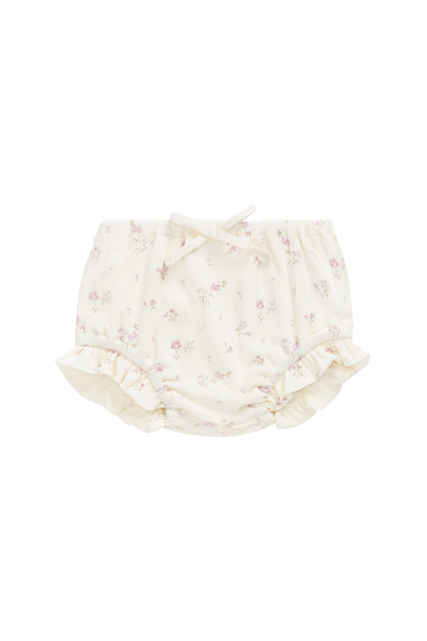 Organic Cotton Fine Rib Frill Bloomer - Caroline Egret