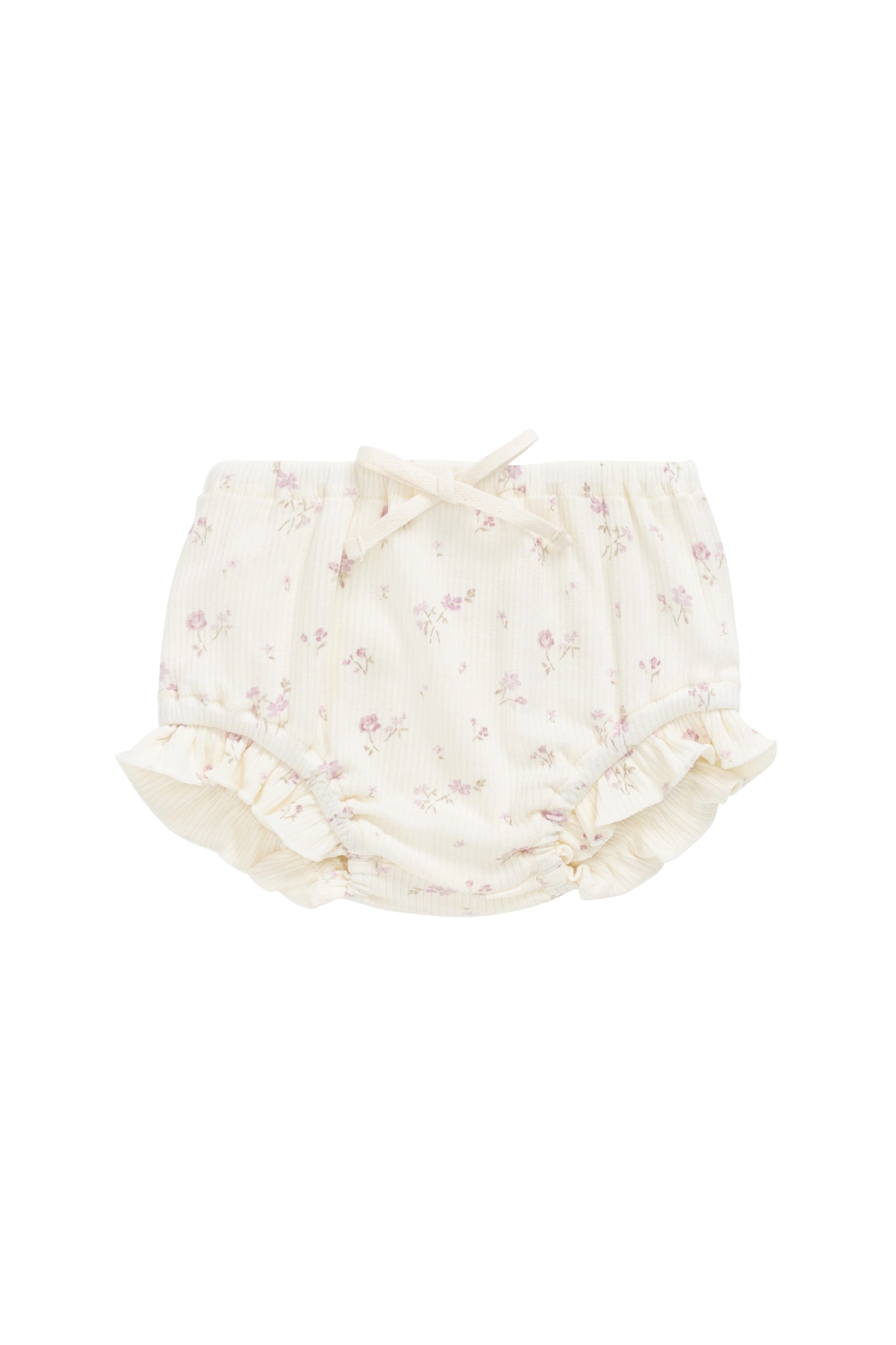 Organic Cotton Fine Rib Frill Bloomer - Caroline Egret