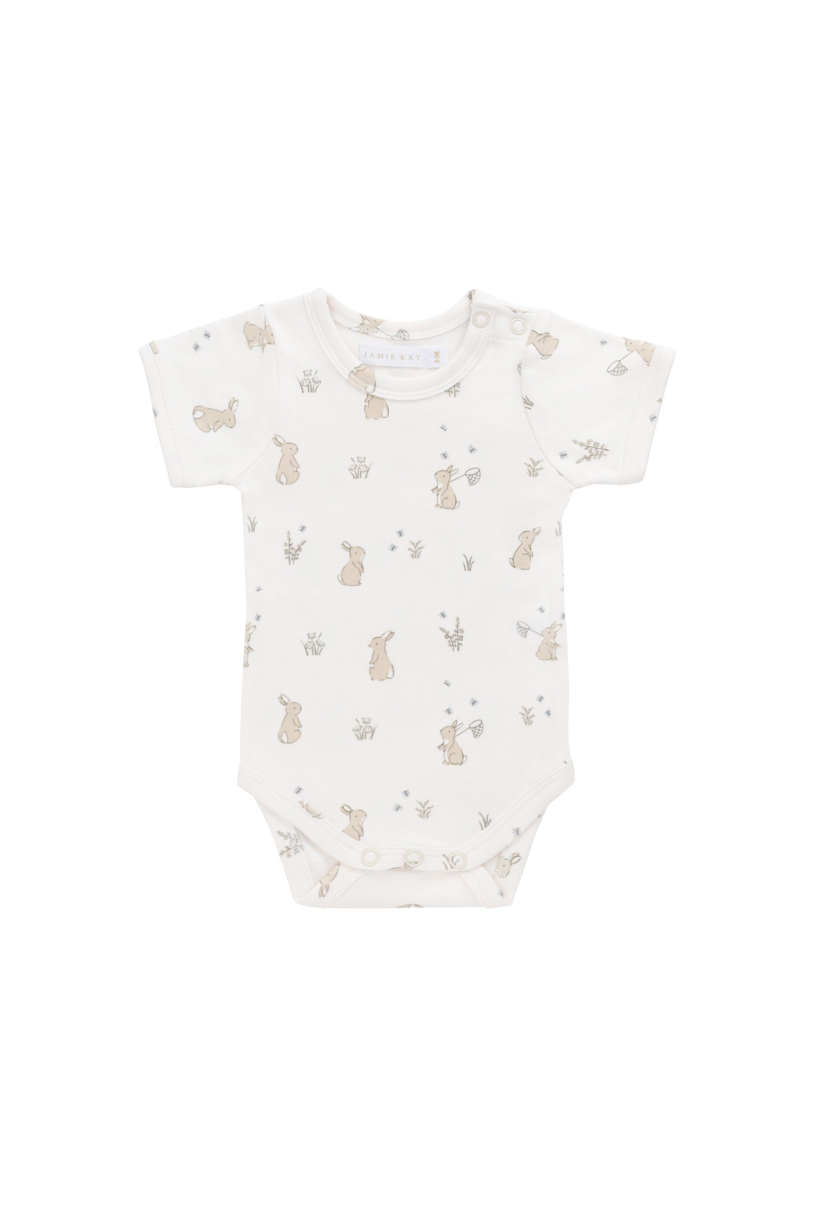 Organic Cotton Hudson Short Sleeve Bodysuit - Lapin Jardin