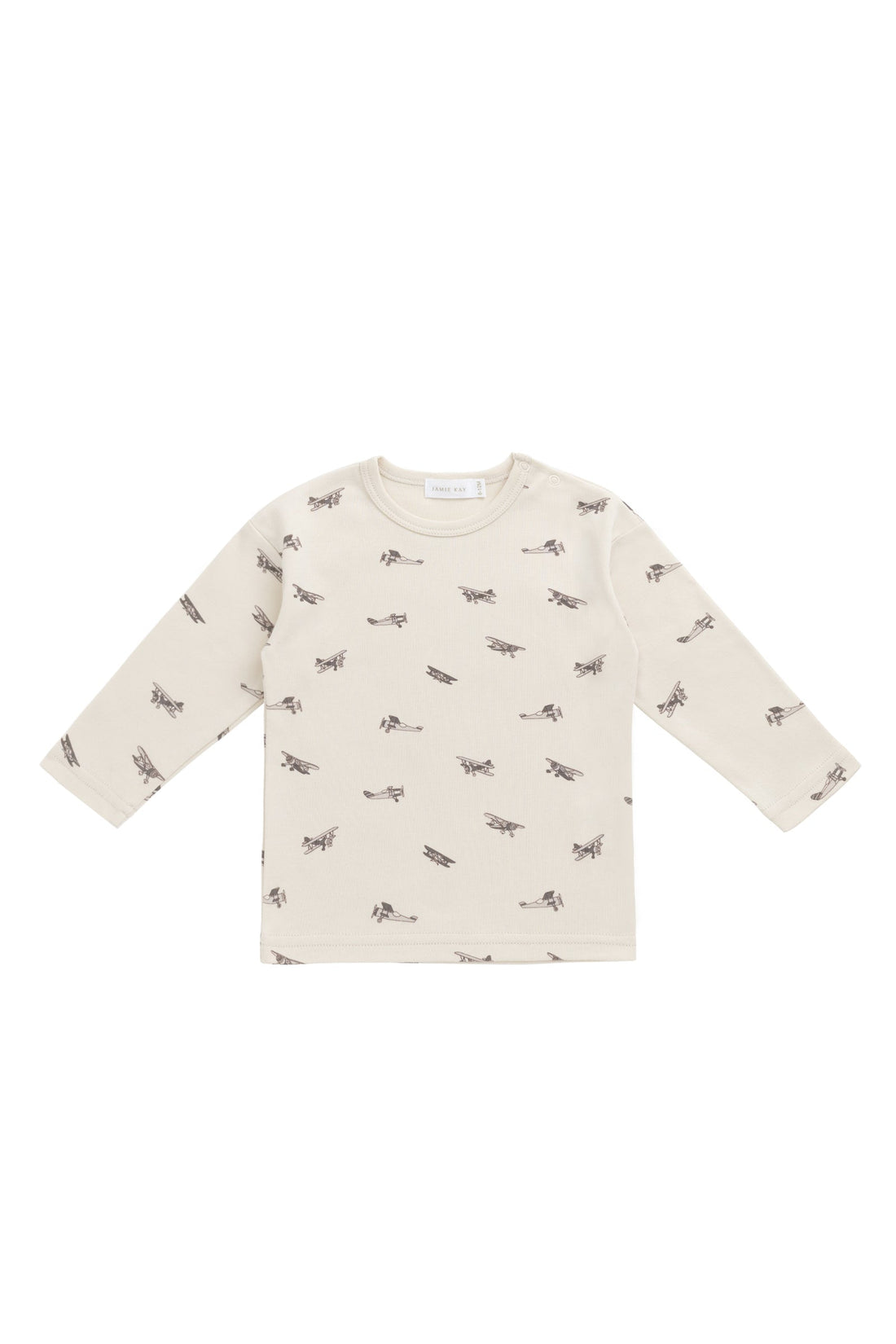 Pima Cotton Arnold Long Sleeve Top - Avion Oat