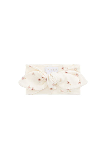 Organic Cotton Headband - Simple Flowers Egret
