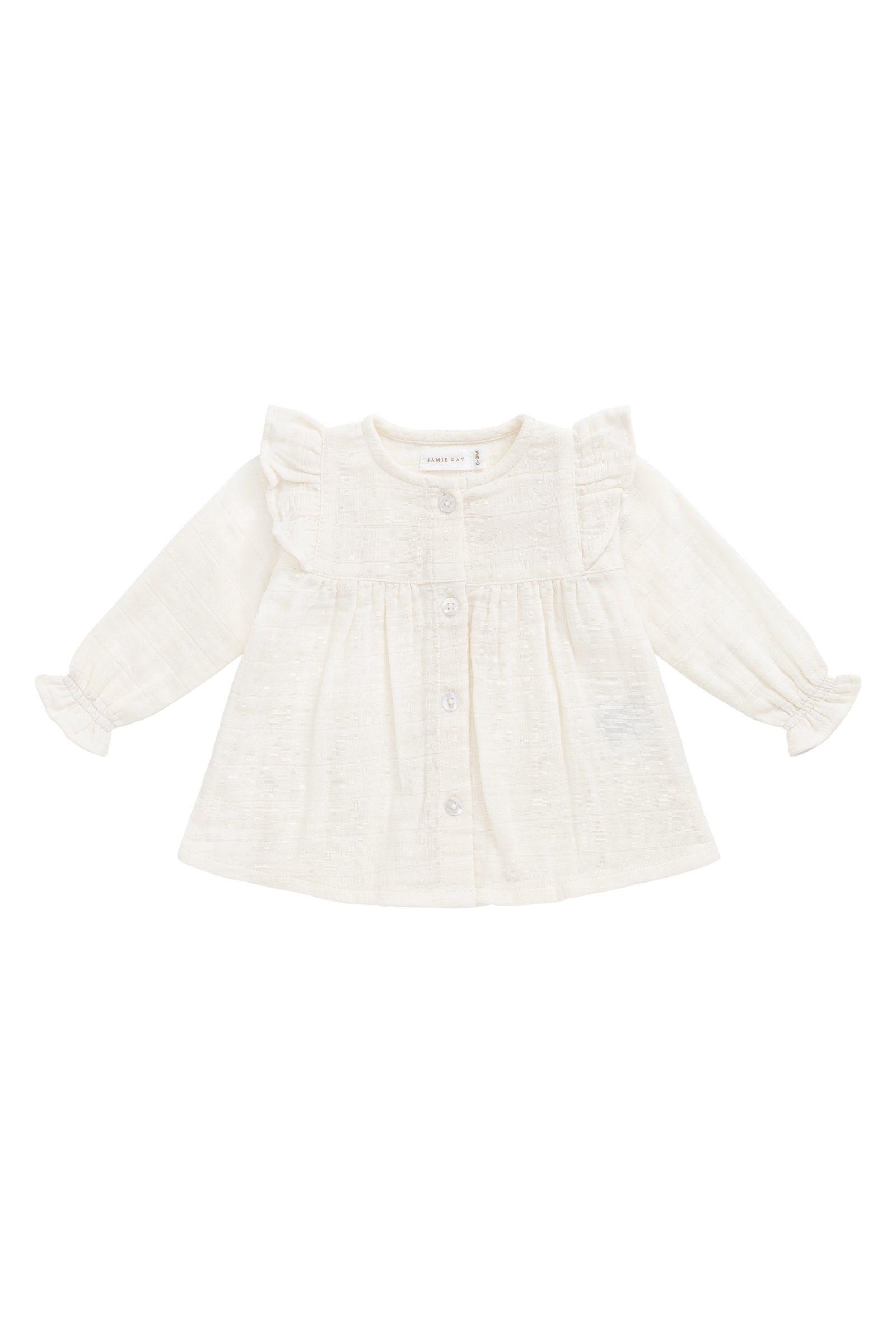 Organic Cotton Muslin Ava Blouse - Parchment