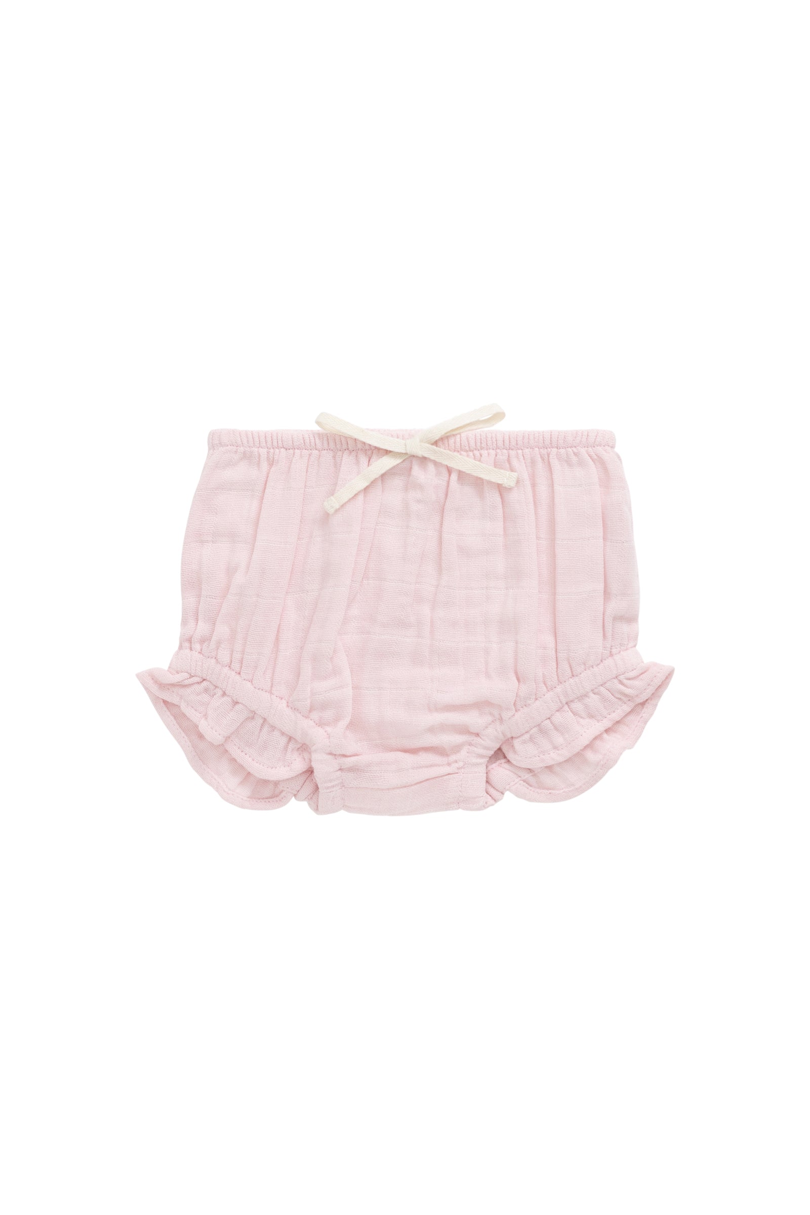 Organic Cotton Muslin Frill Bloomer - Poppy