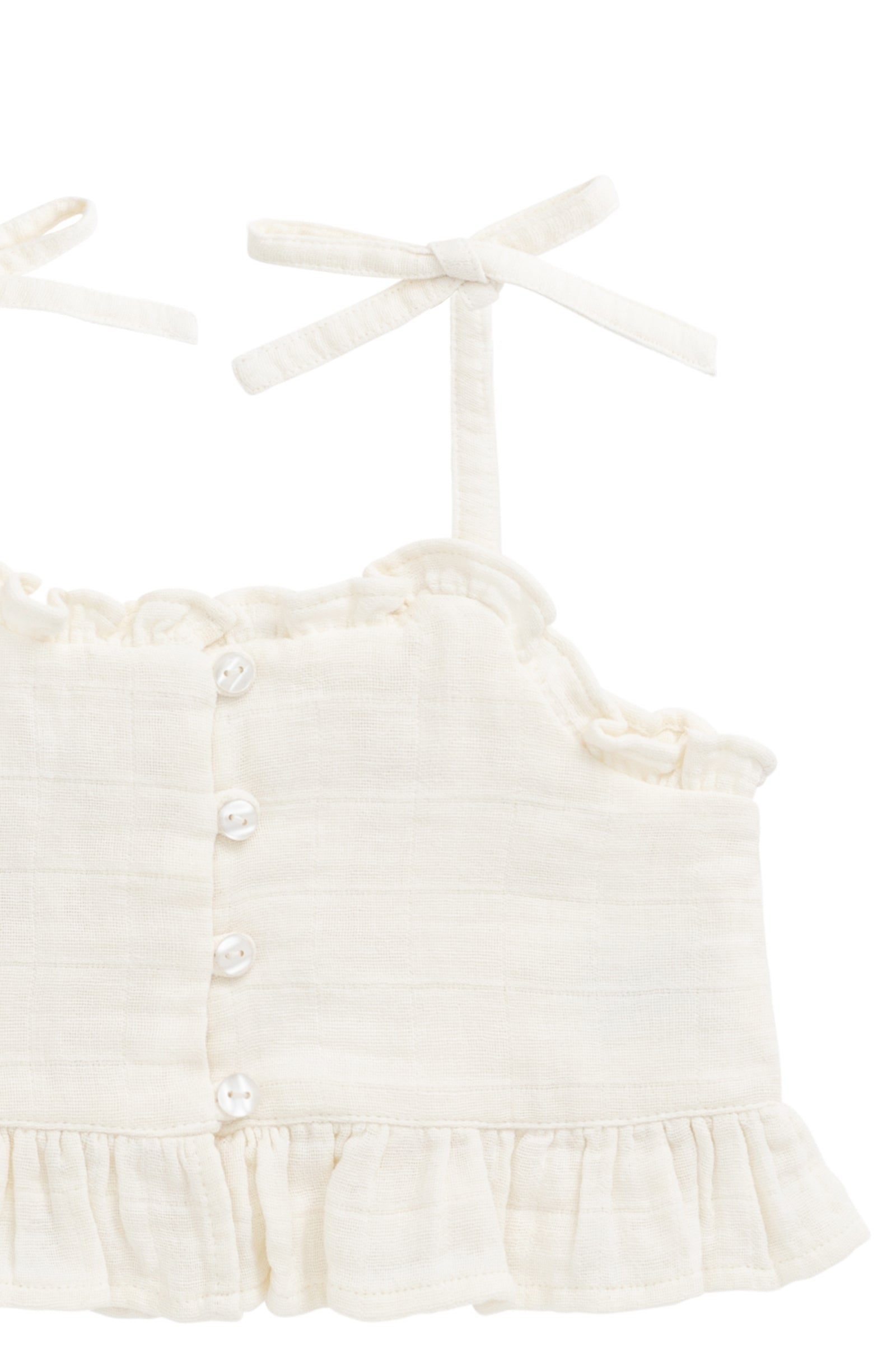 Organic Cotton Muslin Mirabel Top - Parchment