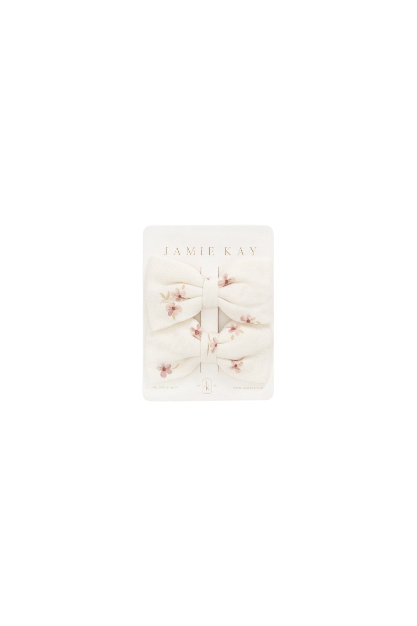 Organic Cotton Noelle 2pk Bow - Simple Flowers Egret
