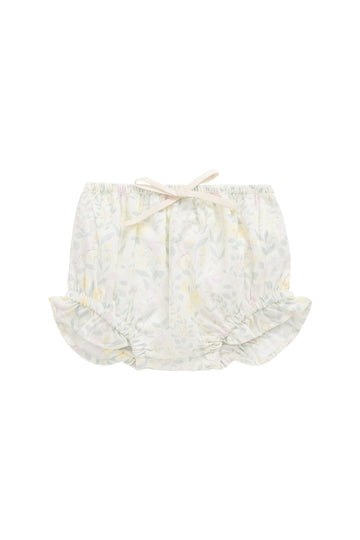 Organic Cotton Voile Frill Bloomer - Daphne Egret