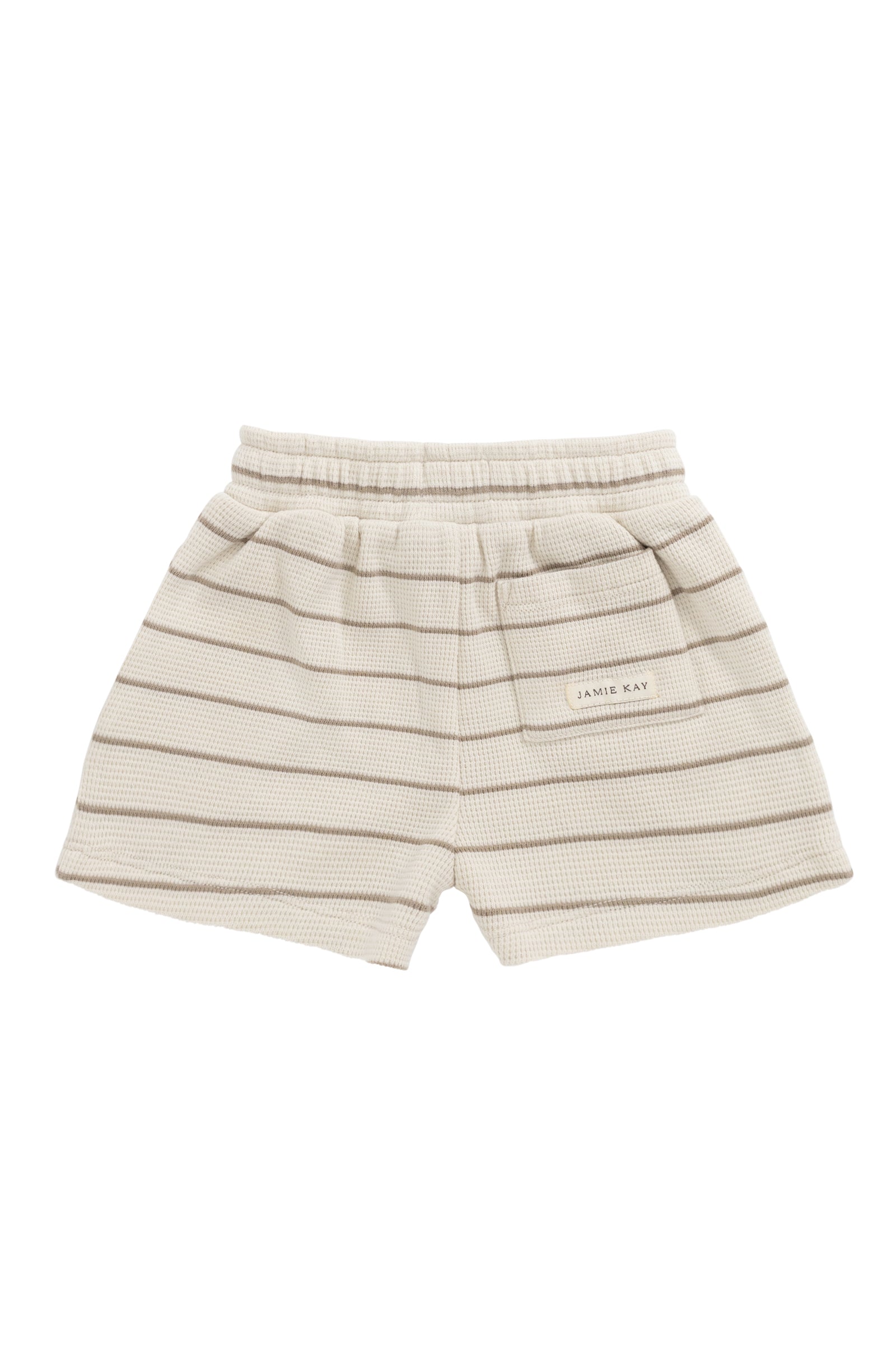 Organic Cotton Waffle Leith Short - General Stripe Cassava/Batch