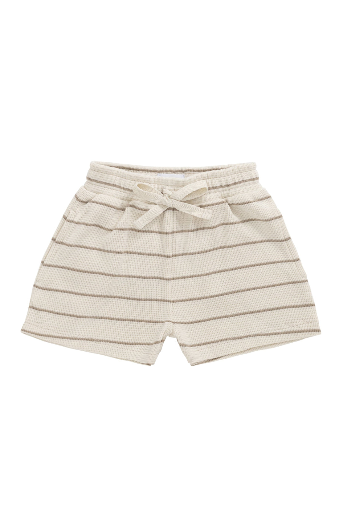 Organic Cotton Waffle Leith Short - General Stripe Cassava/Batch