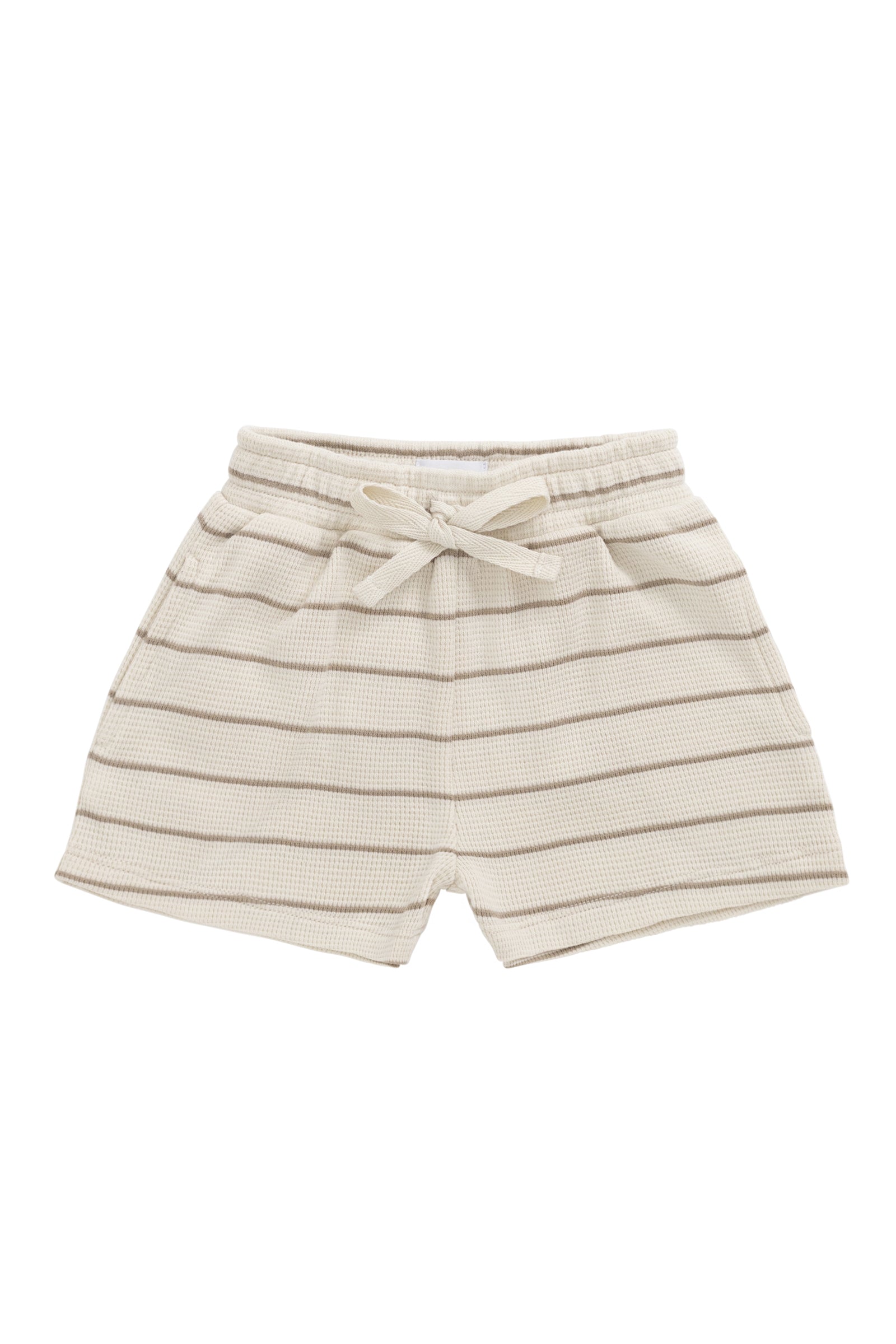 Organic Cotton Waffle Leith Short - General Stripe Cassava/Batch