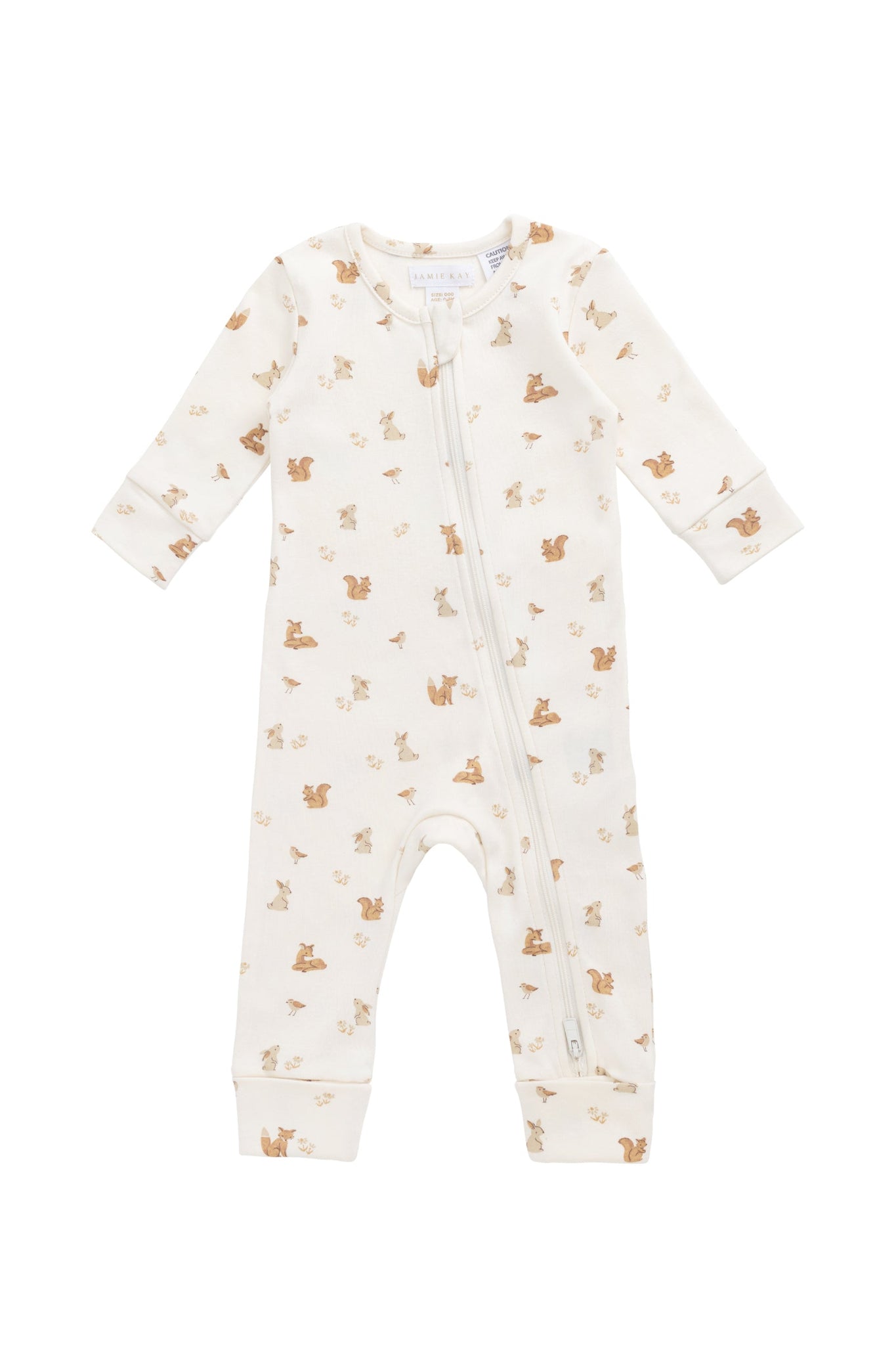 Organic Cotton Reese Zip Onepiece - Forest Friends