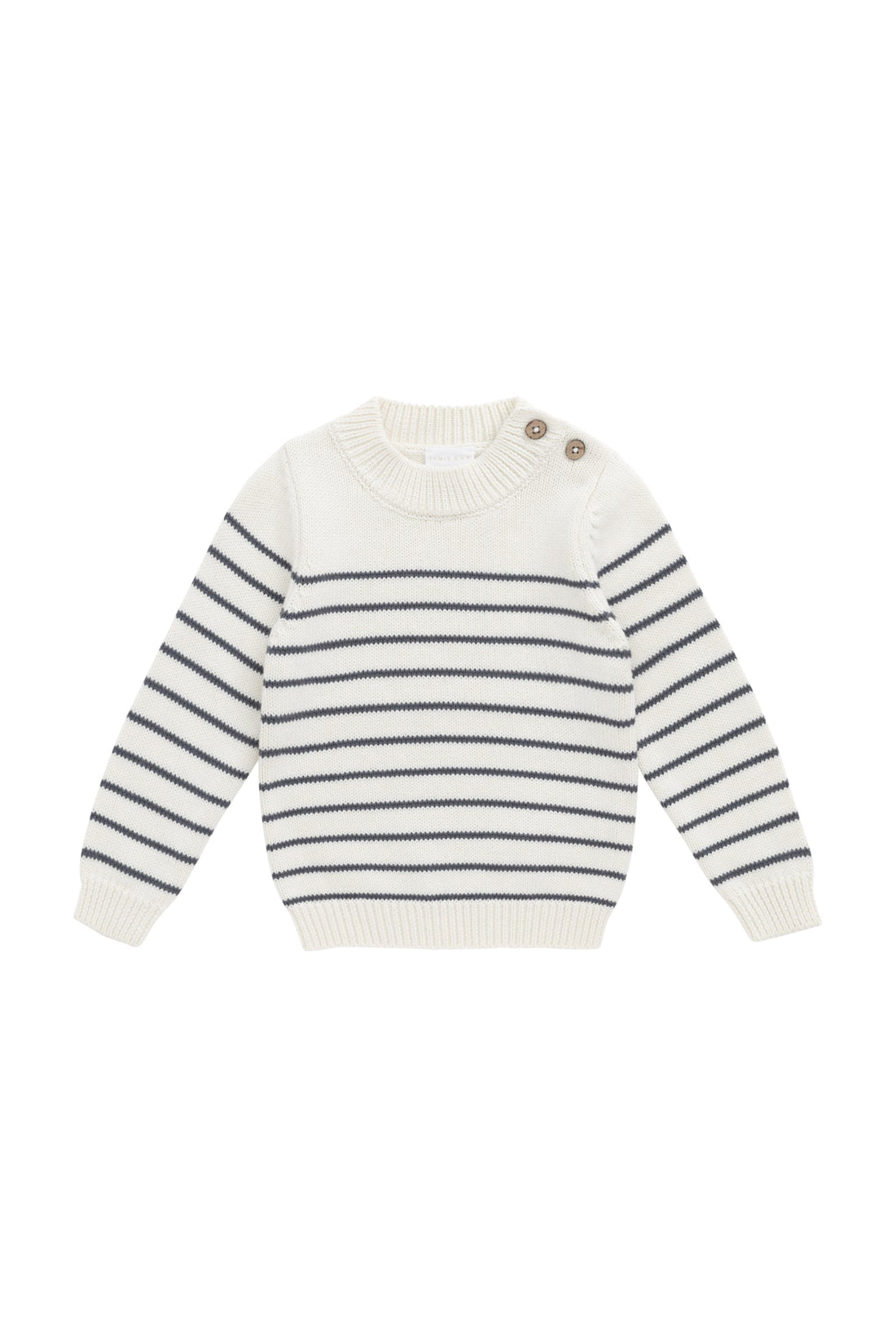 Malcolm Knitted Jumper - Malcolm Stripe Cloud/Atlantic