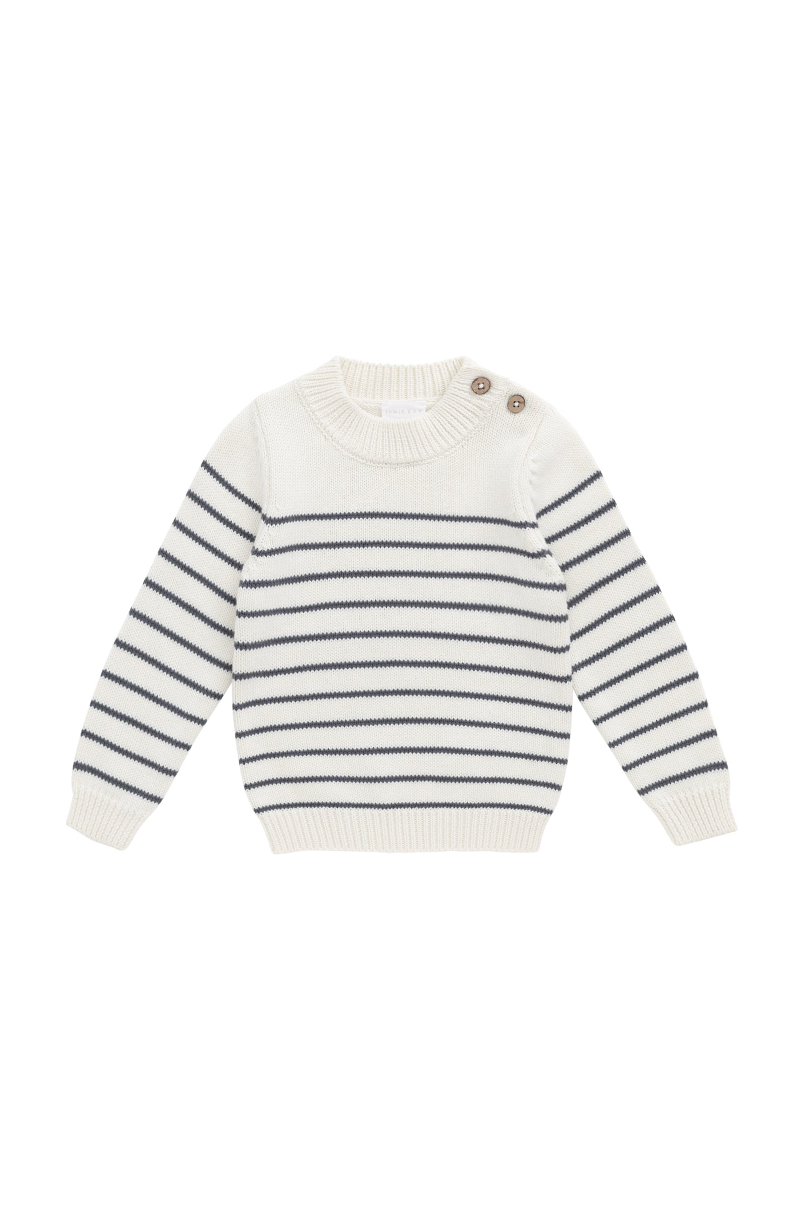 Malcolm Knitted Jumper - Malcolm Stripe Cloud/Atlantic