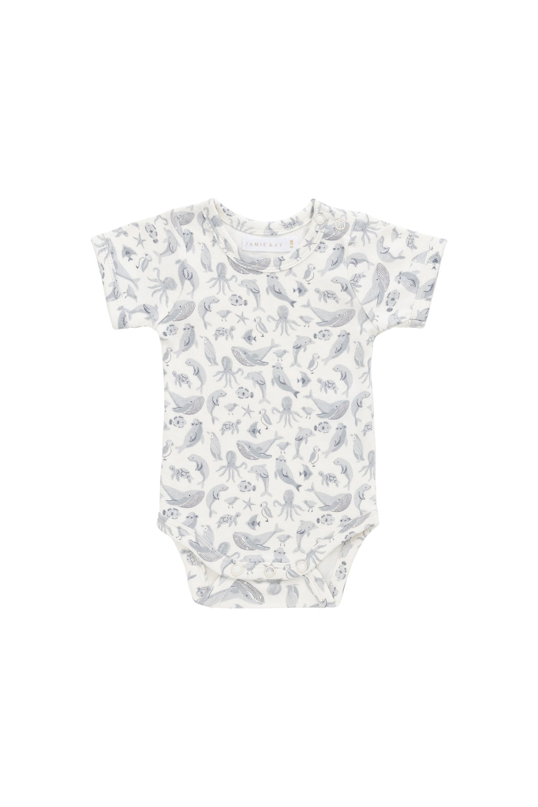 Organic Cotton Hudson Short Sleeve Bodysuit - Sea Life