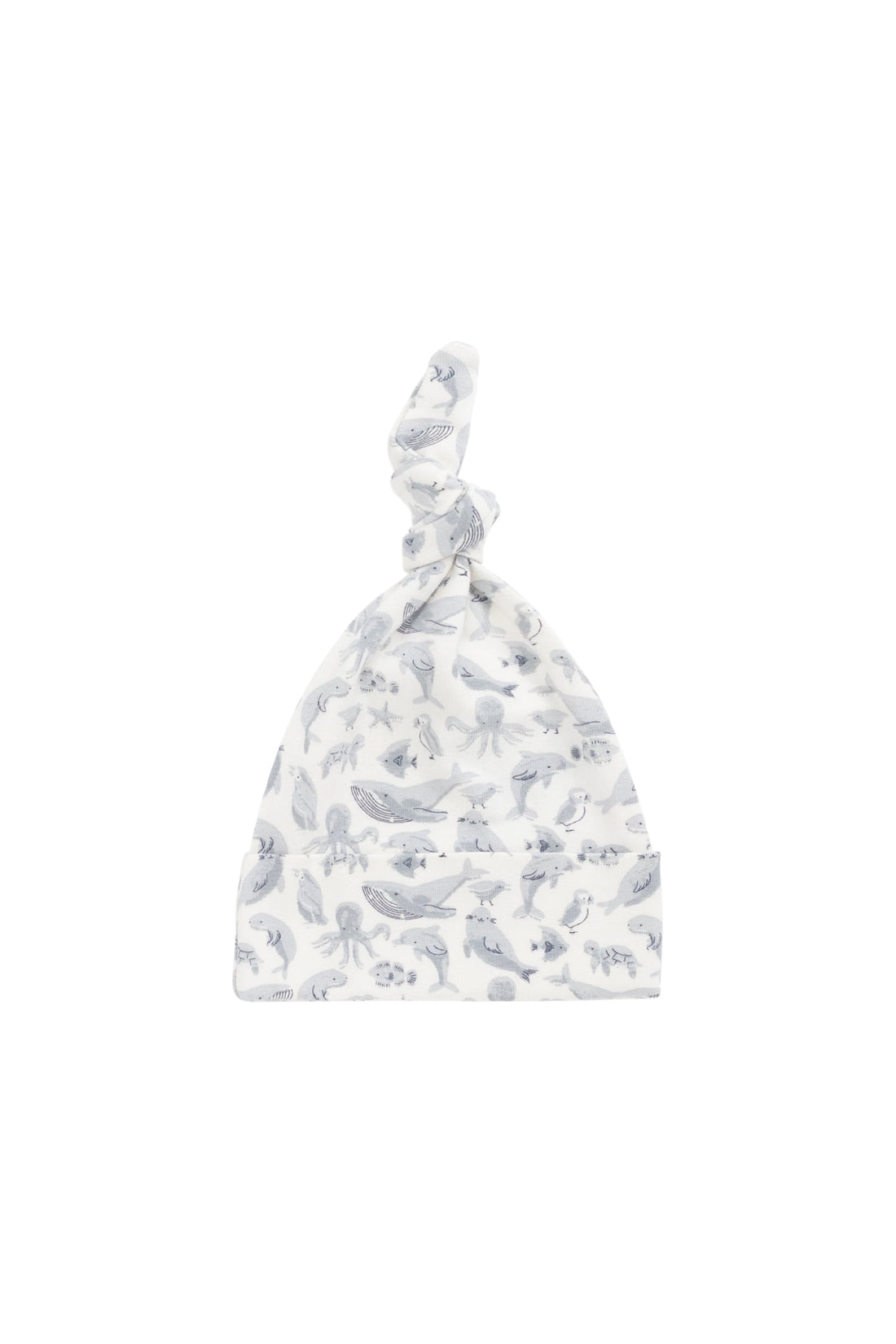 Organic Cotton Knot Beanie - Sea Life