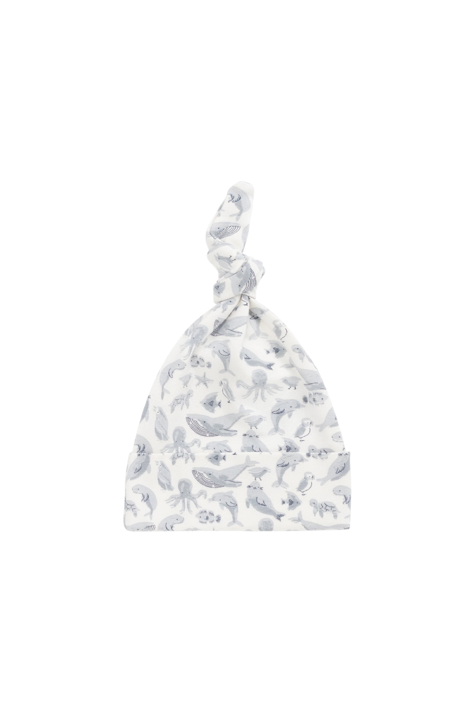 Organic Cotton Knot Beanie - Sea Life