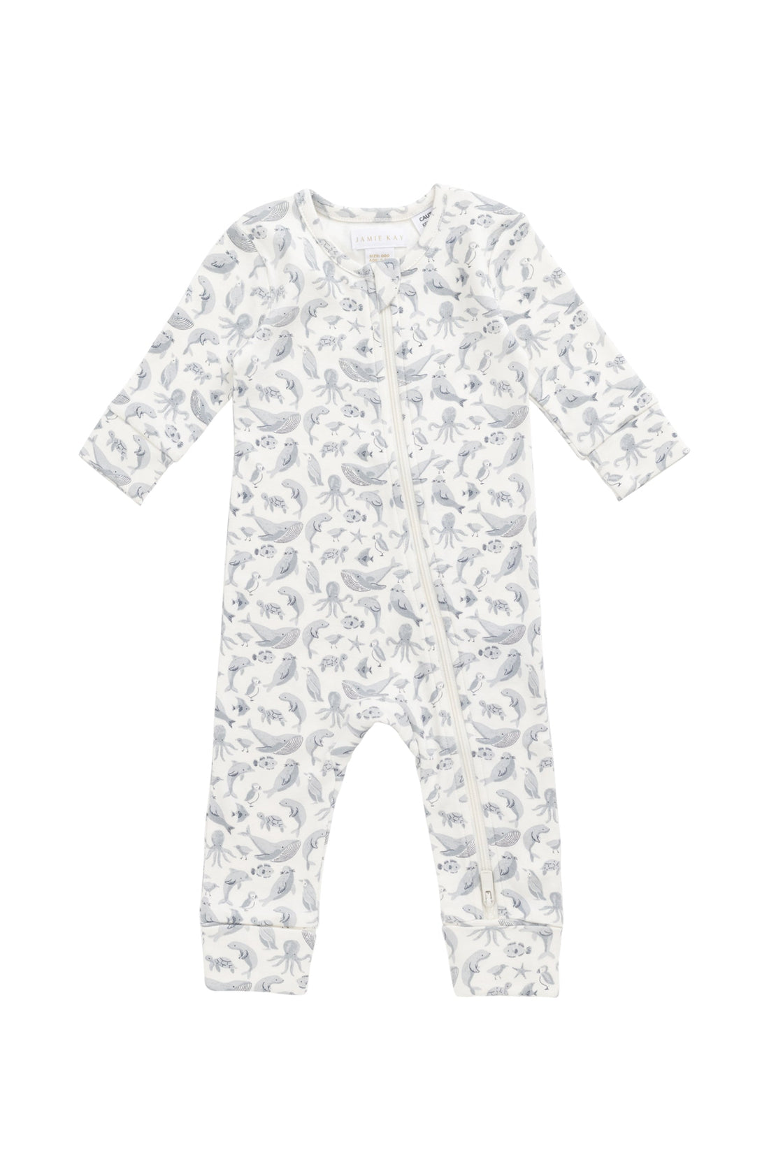 Organic Cotton Reese Zip Onepiece - Sea Life