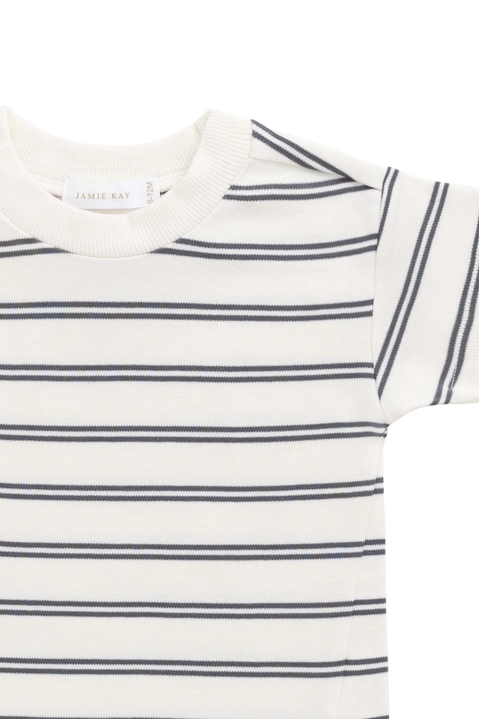 Pima Cotton Otis Tee - Dual Stripe Atlantic/Cloud