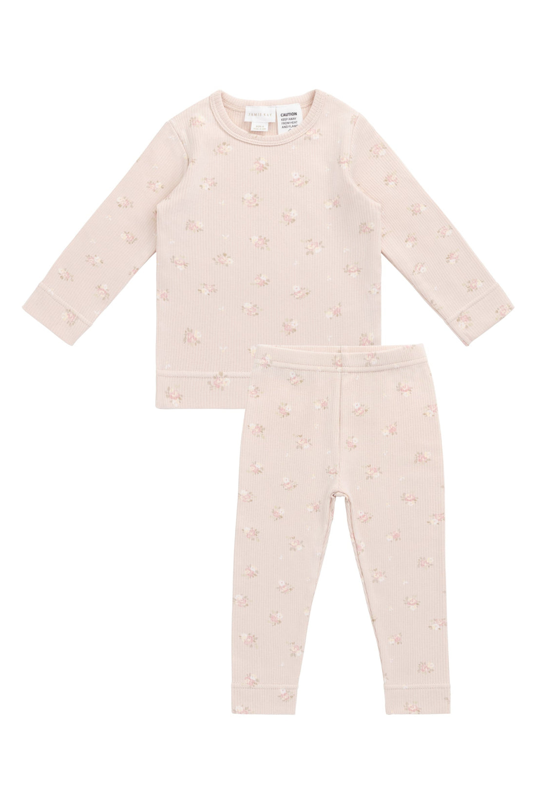 Organic Cotton Fine Rib Kayln Long Sleeve Pyjama Set - Simone Morganite