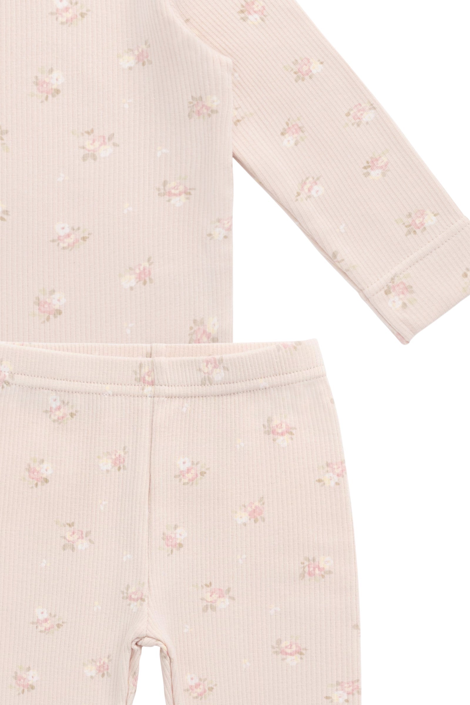 Organic Cotton Fine Rib Kayln Long Sleeve Pyjama Set - Simone Morganite