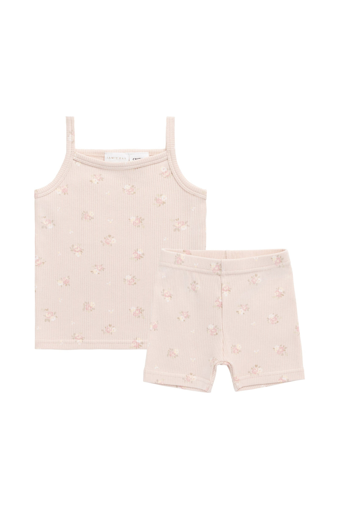 Organic Cotton Fine Rib Ari Singlet Pyjama Set - Simone Morganite