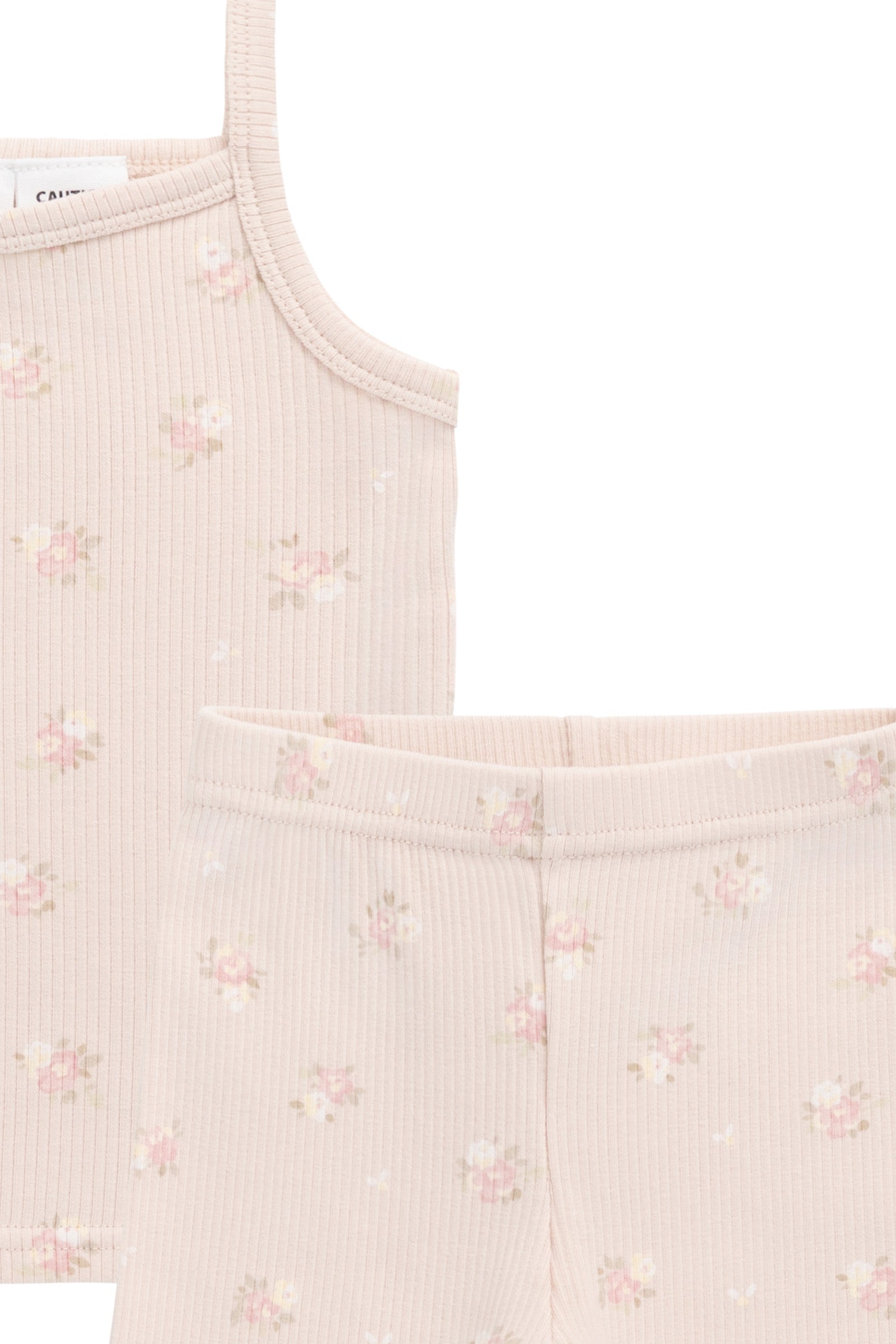 Organic Cotton Fine Rib Ari Singlet Pyjama Set - Simone Morganite