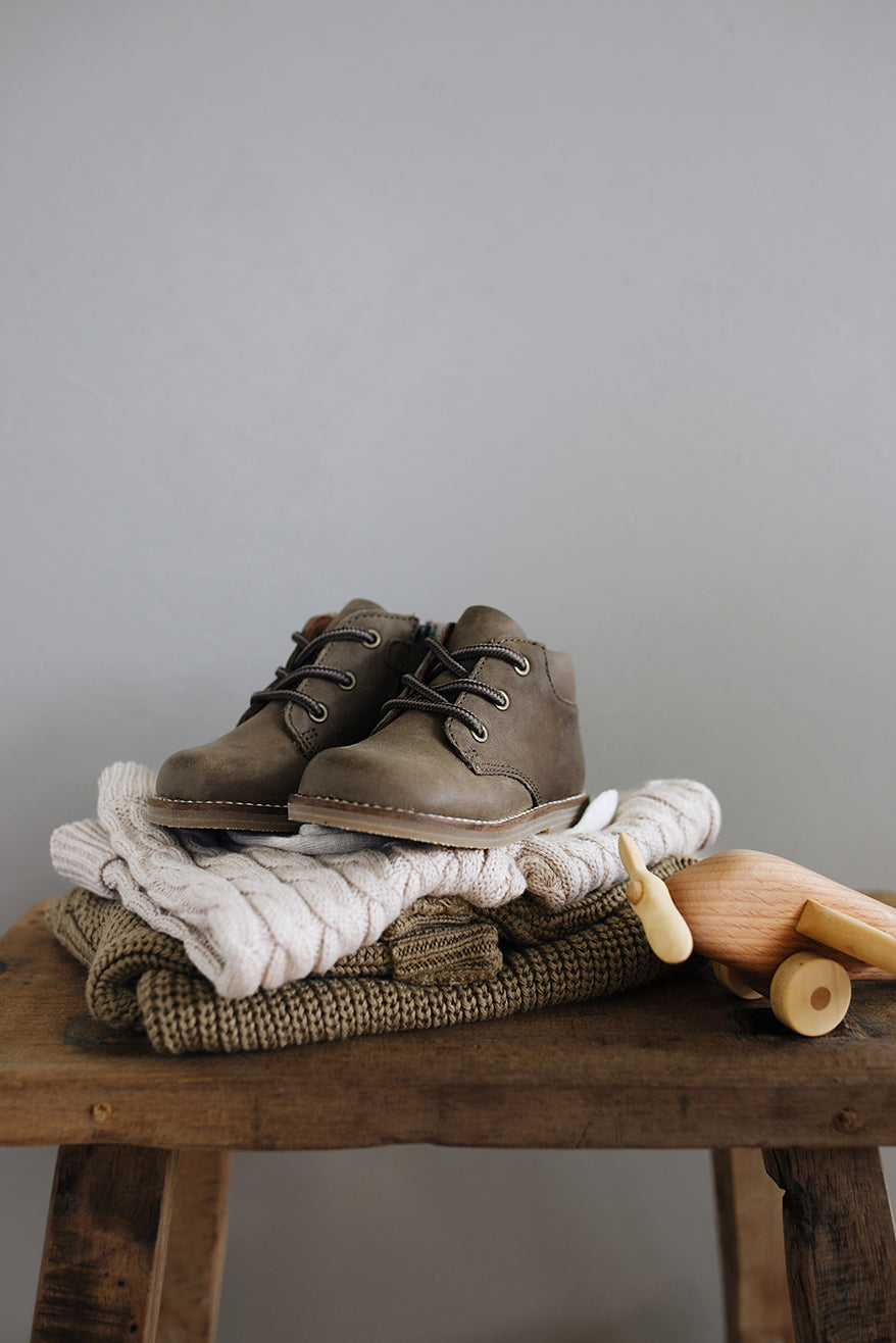 Leather Boot - Olive
