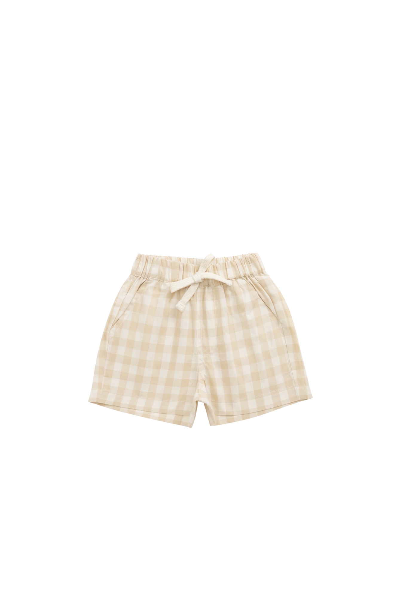 Organic Cotton Louis Short - Gingham Pale Khaki