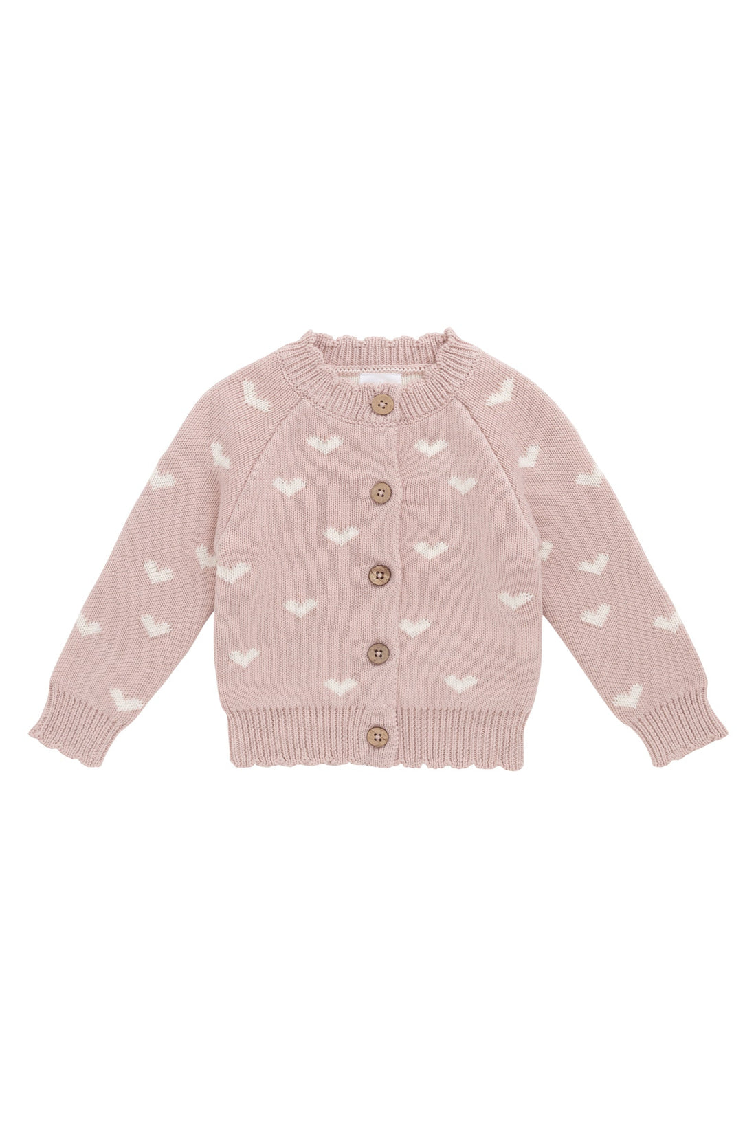 Anna Cardigan - Petite Heart Rose Smoke