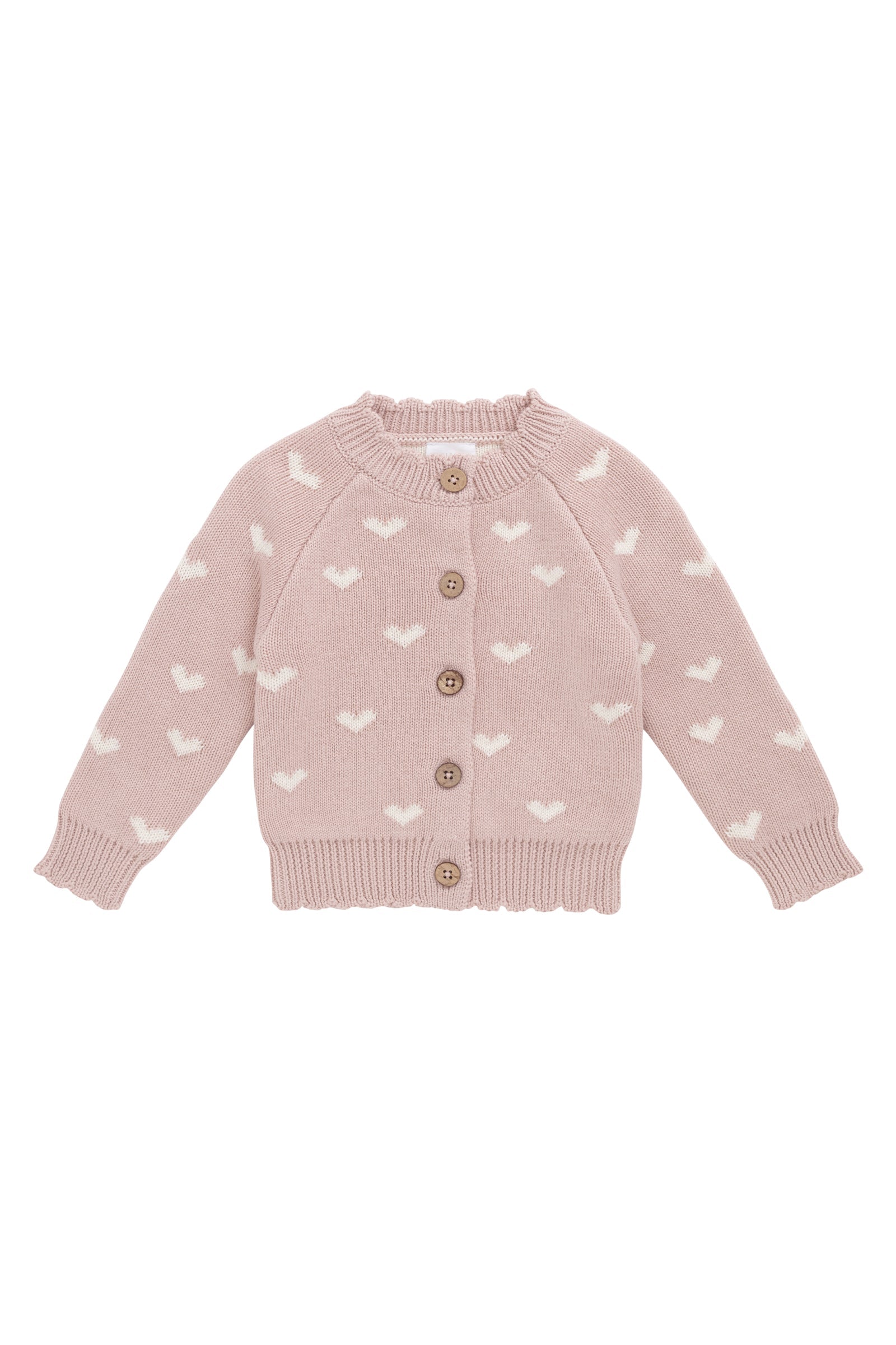 Anna Cardigan - Petite Heart Rose Smoke