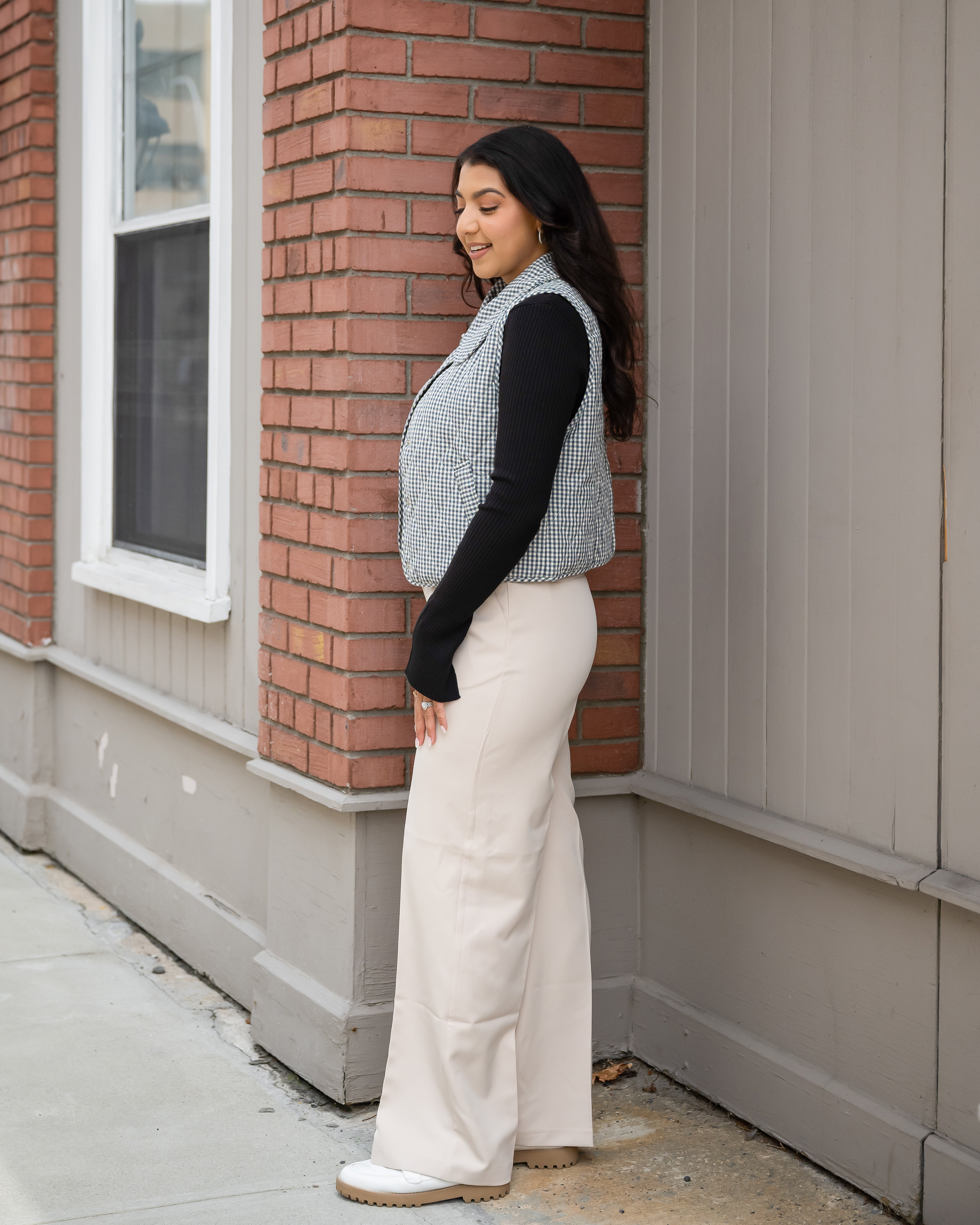 Mary Gingham Puffer Vest - Restocked