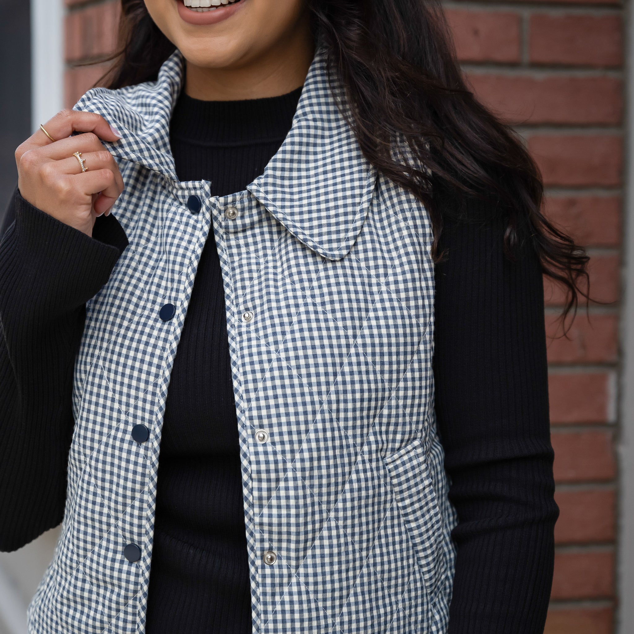 Mary Gingham Puffer Vest - Restocked