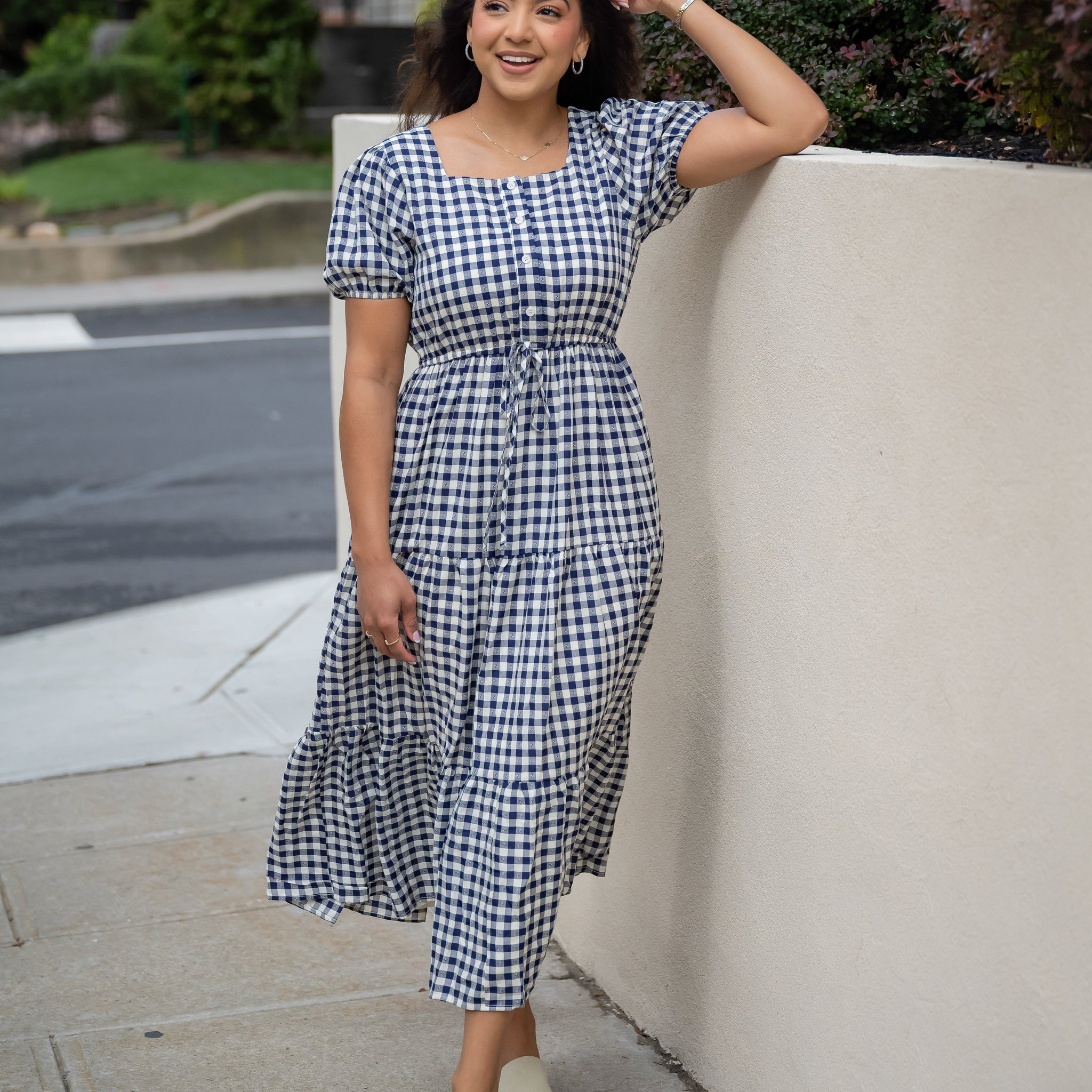 Summer Days Gingham Swiss Dot Dress - FINAL FEW