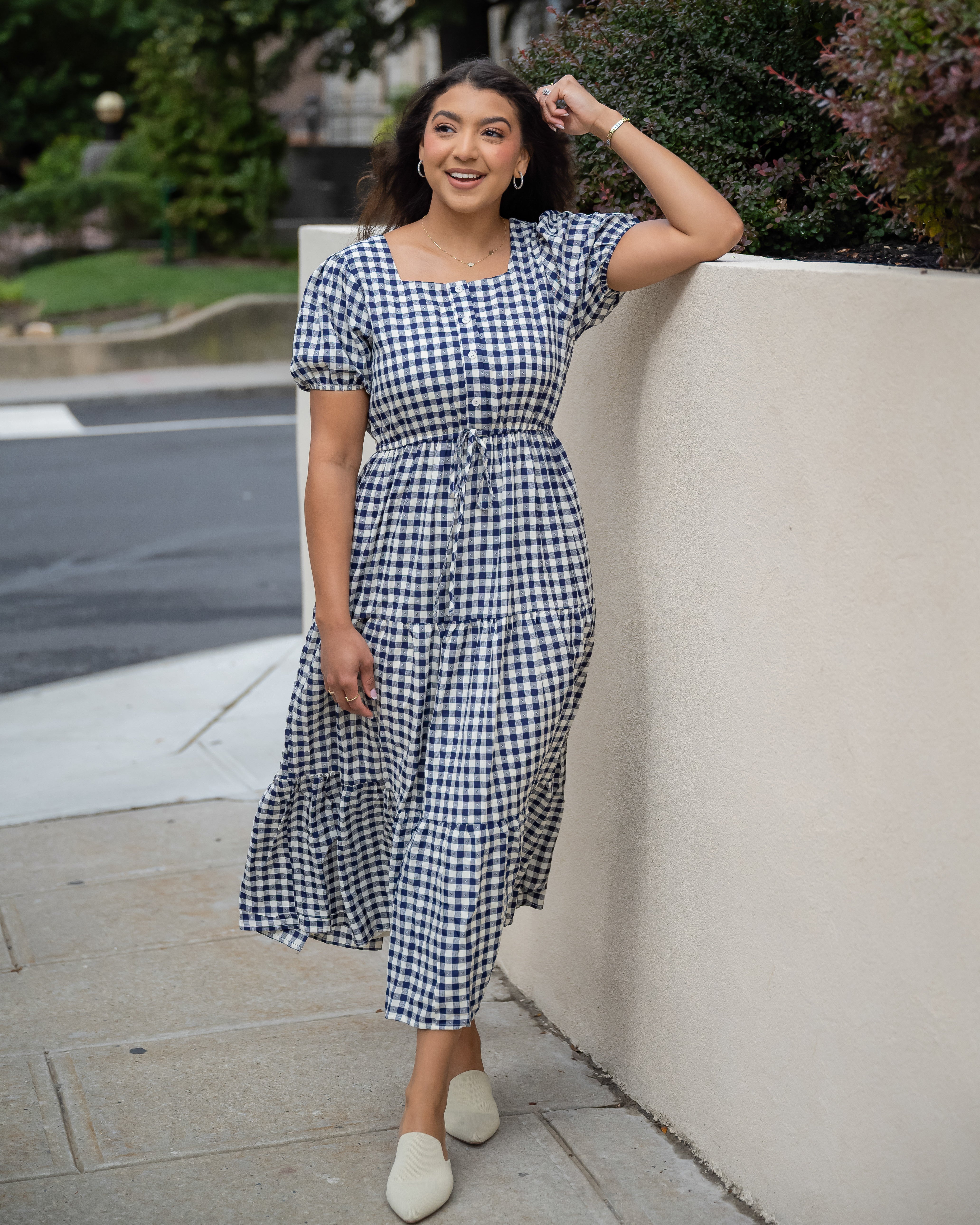 Summer Days Gingham Swiss Dot Dress - FINAL FEW