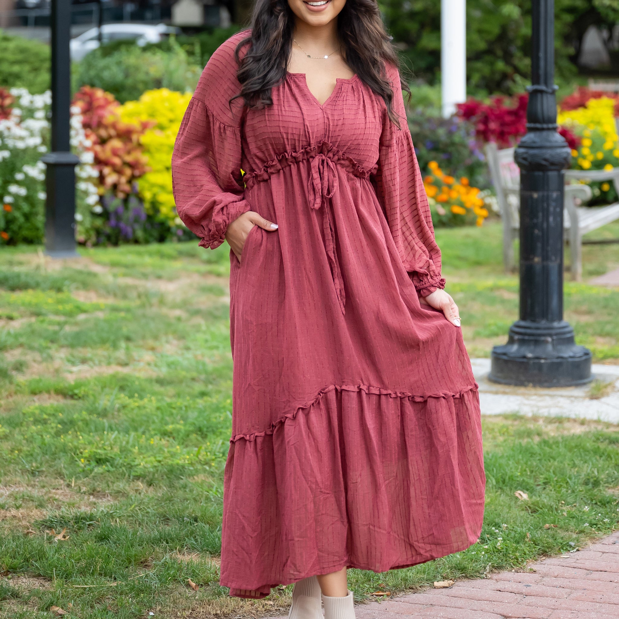 Sylvia Burgundy Velvet Dress - FINAL SALE