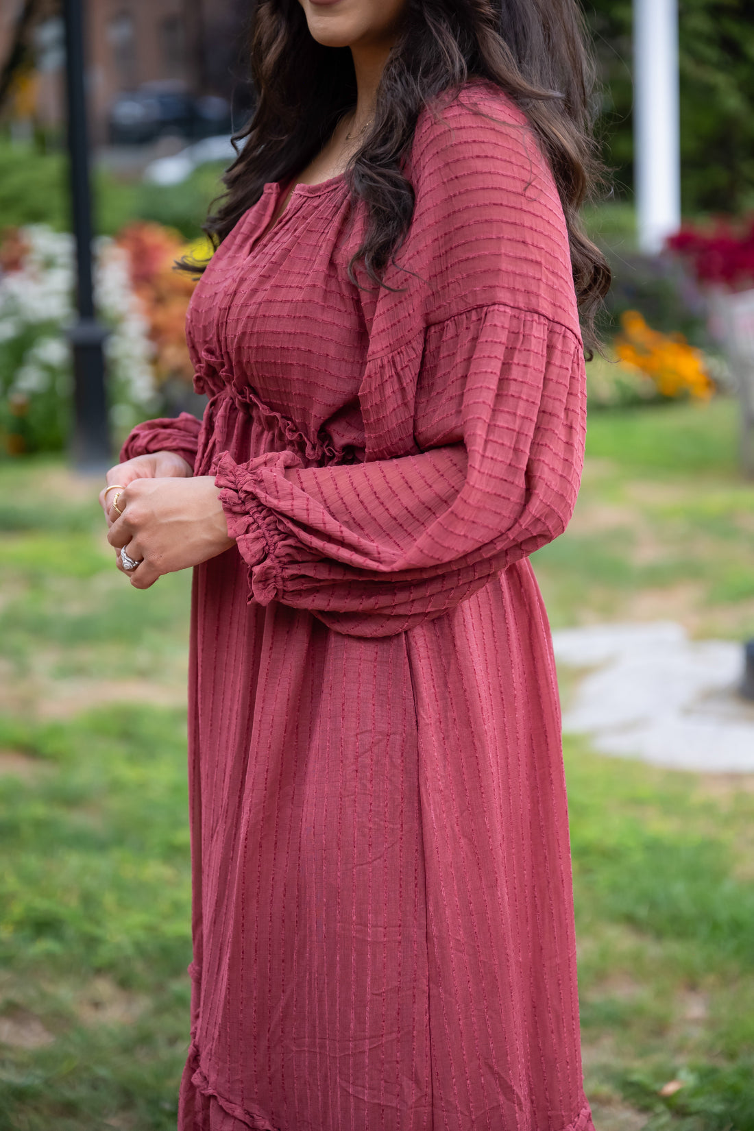 Sylvia Burgundy Velvet Dress - FINAL SALE