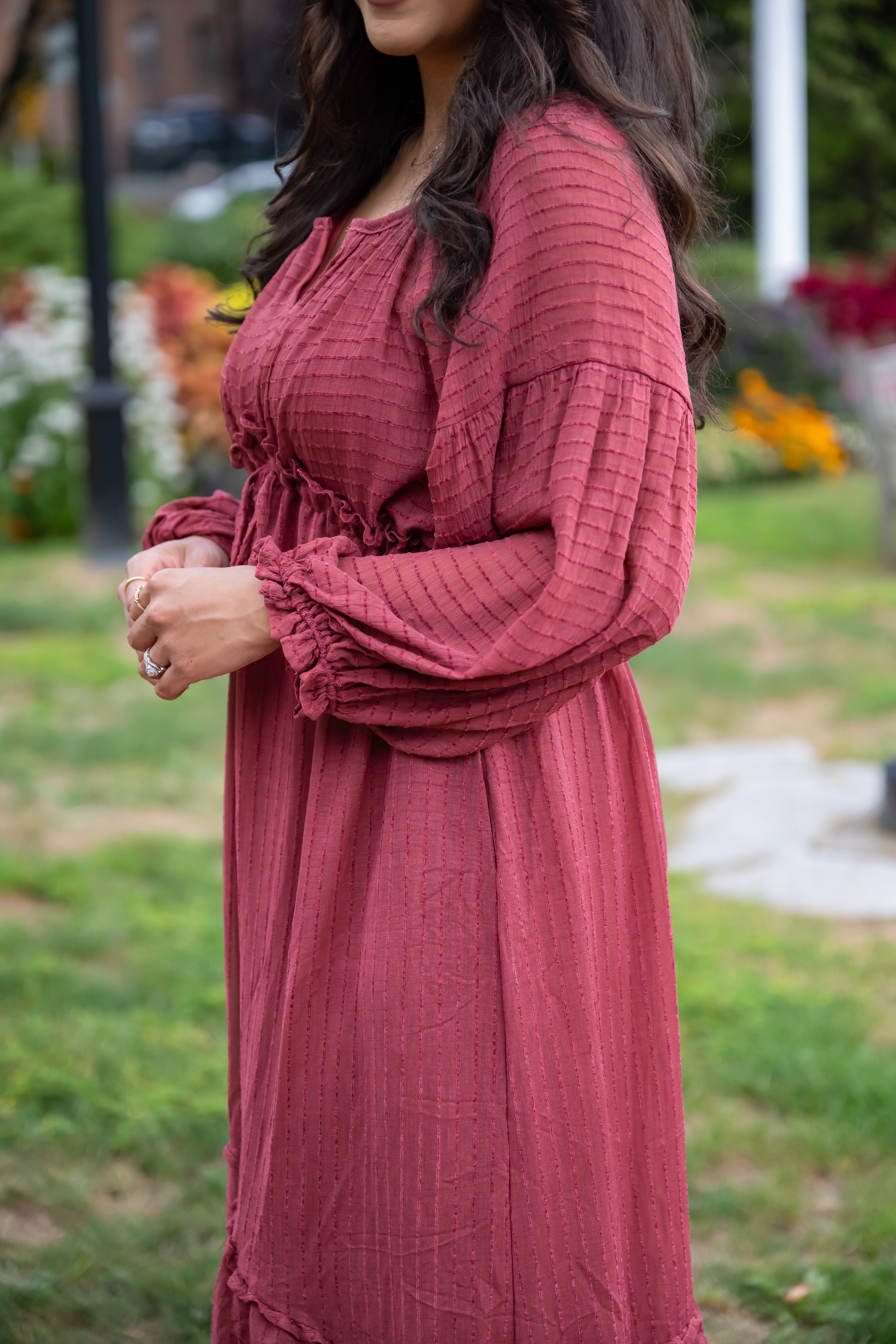 Sylvia Burgundy Velvet Dress - FINAL SALE