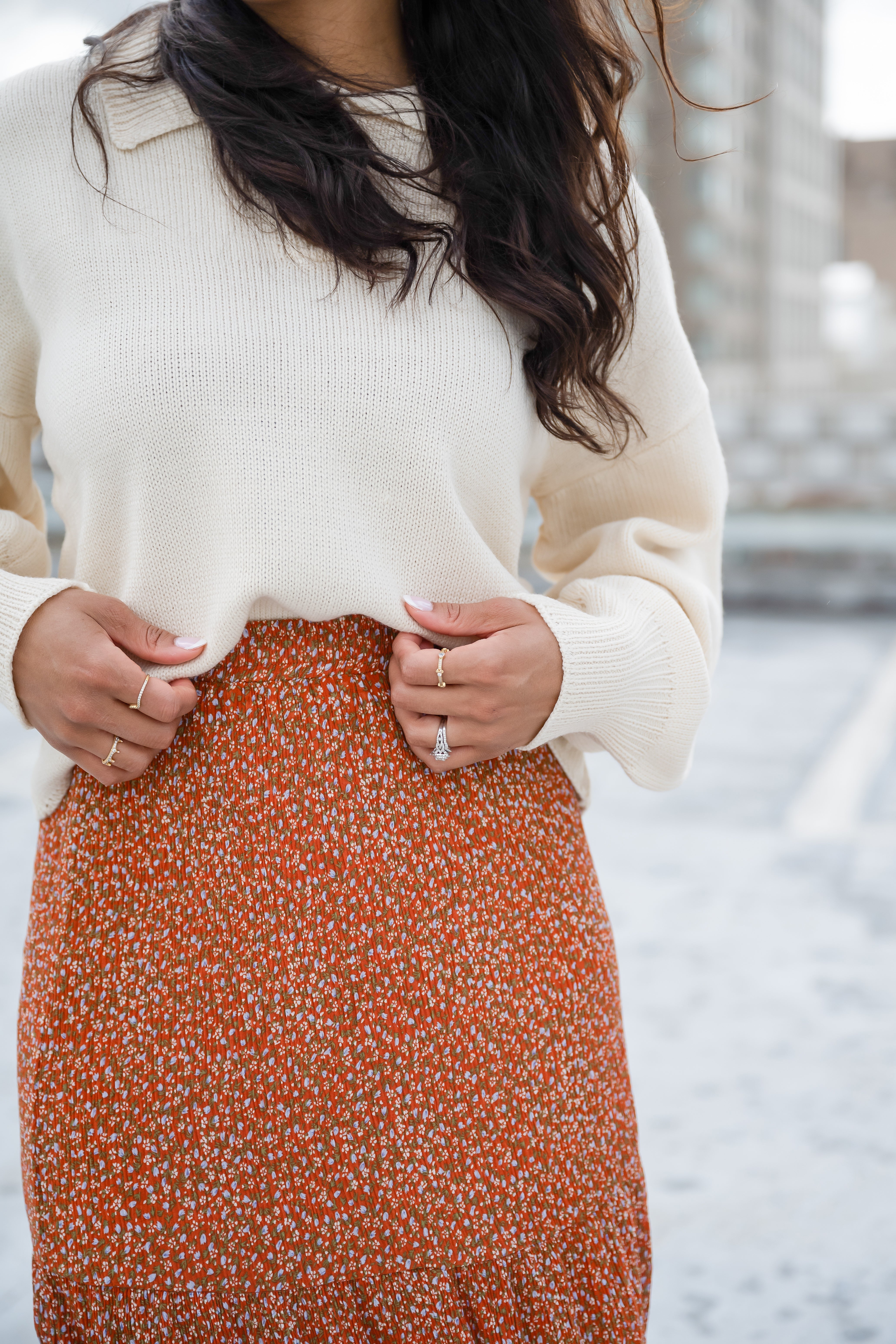Cancun Rust Floral Skirt - FINAL SALE